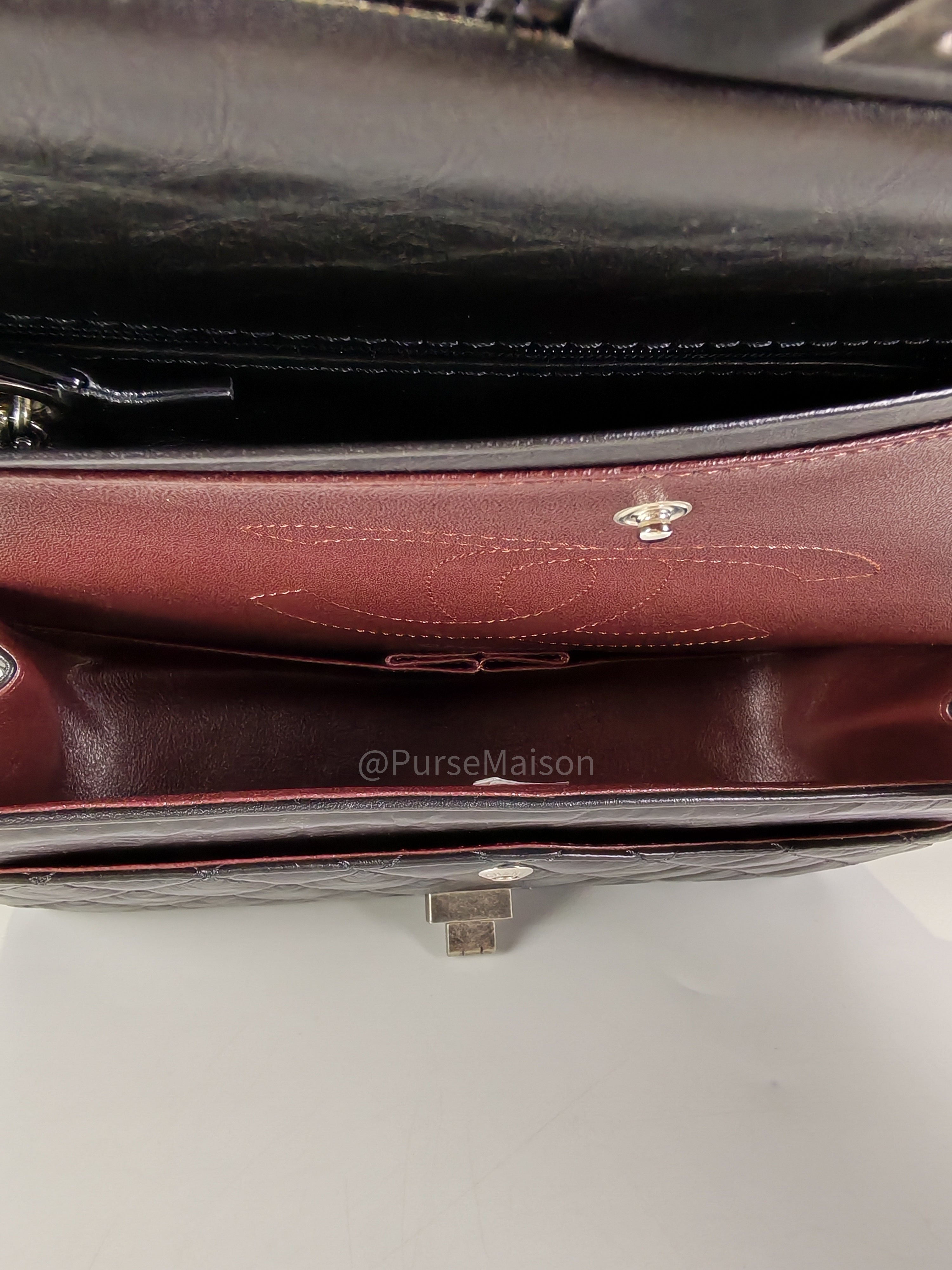 Reissue Small in Black Aged Calfskin Leather and Ruthenium Hardware (Microchip) | Purse Maison Luxury Bags Shop