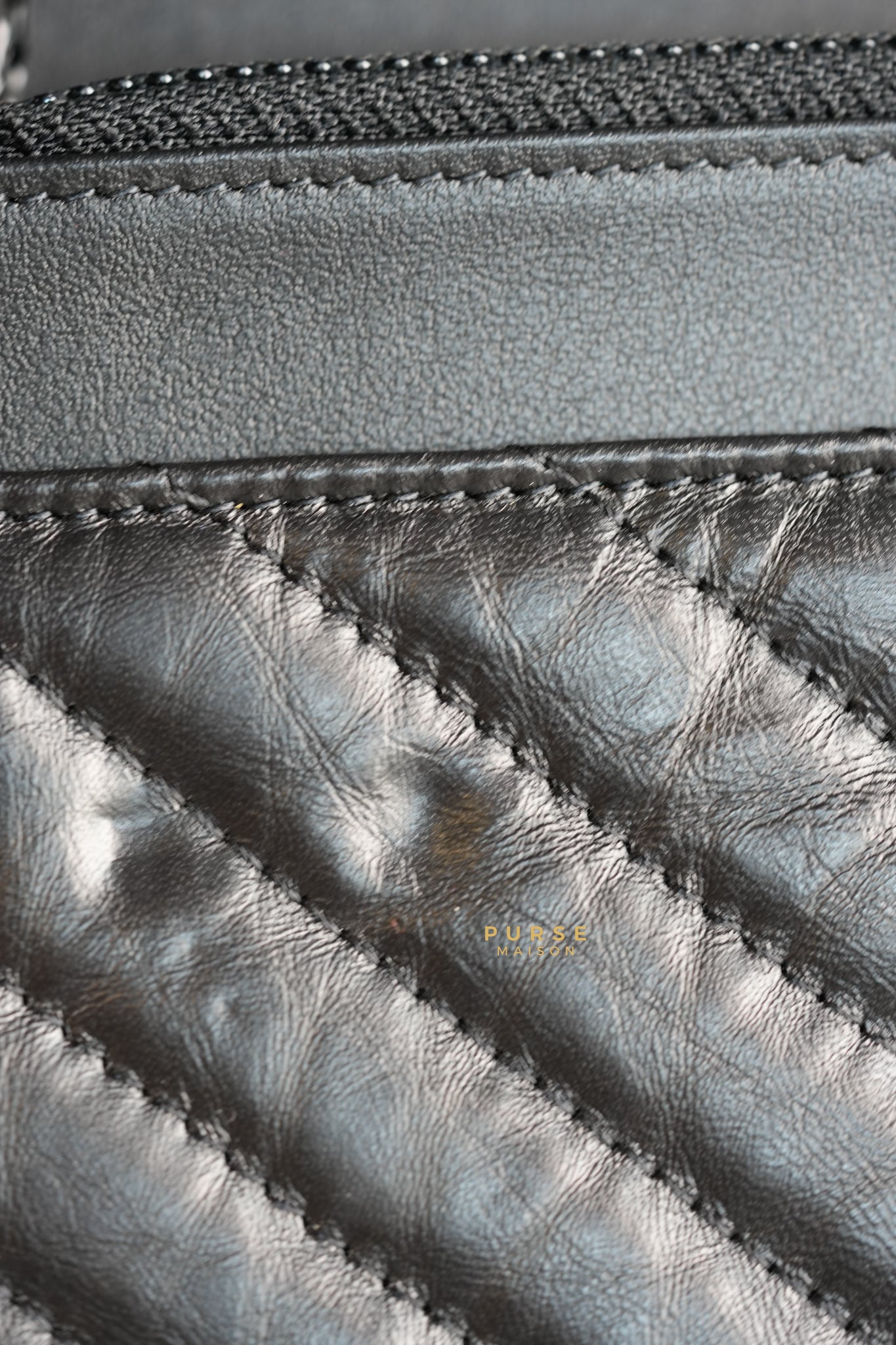 Reissue Wallet on Chain Chevron Calfskin Leather So Black Series 30 | Purse Maison Luxury Bags Shop