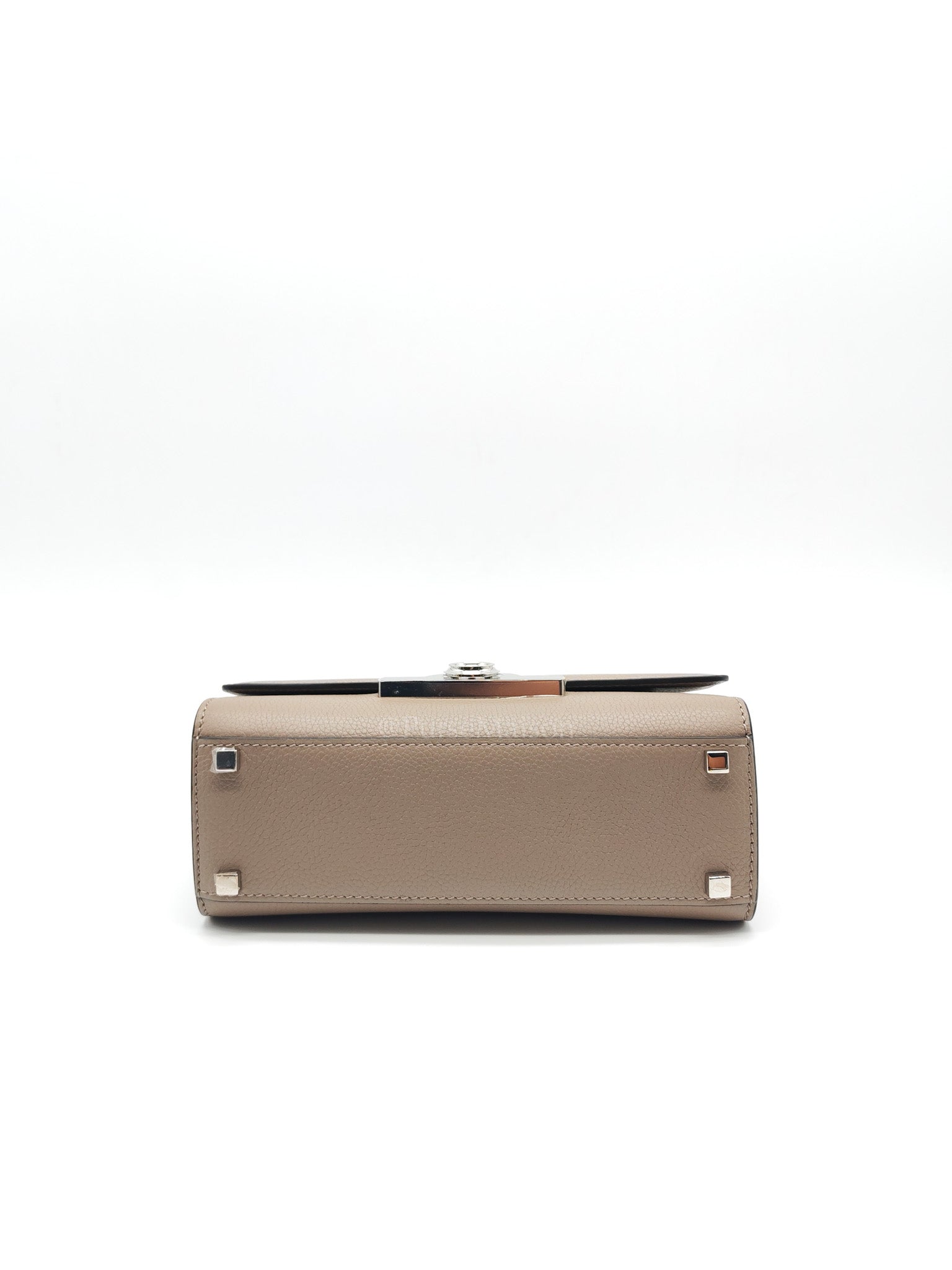 Rejane BB Hand Bag in Taupe Taurillon Calfskin Leather & Silver Hardware | Purse Maison Luxury Bags Shop