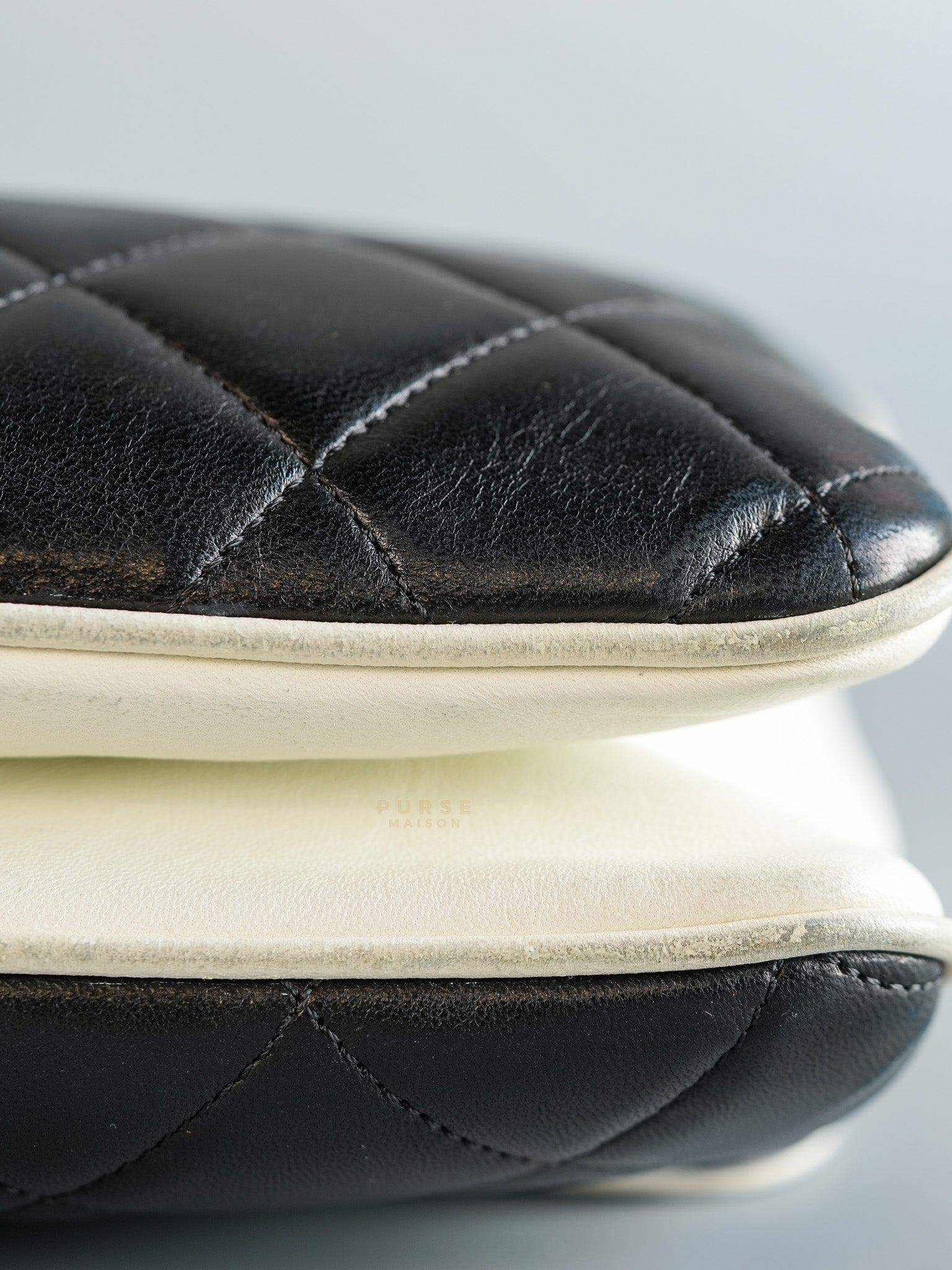 Resort Cruise Flap Bag Bi-Color Flap in Lambskin Leather and Silver Hardware Series 12 | Purse Maison Luxury Bags Shop