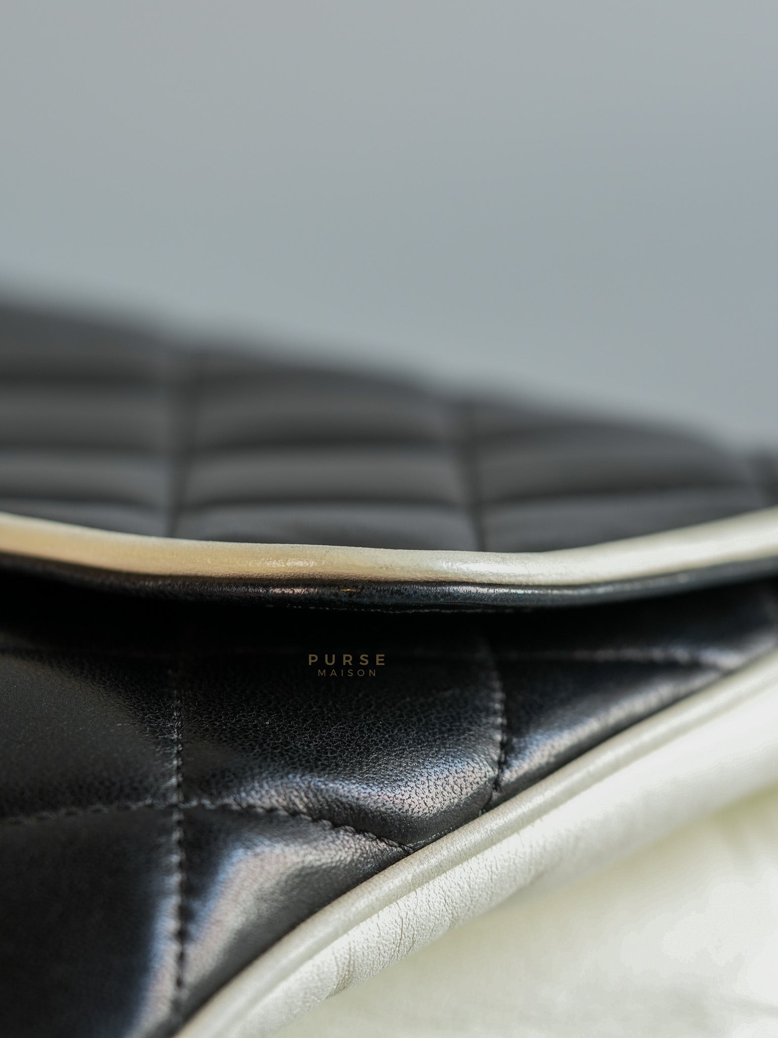 Resort Cruise Flap Bag Bi-Color Flap in Lambskin Leather and Silver Hardware Series 12 | Purse Maison Luxury Bags Shop