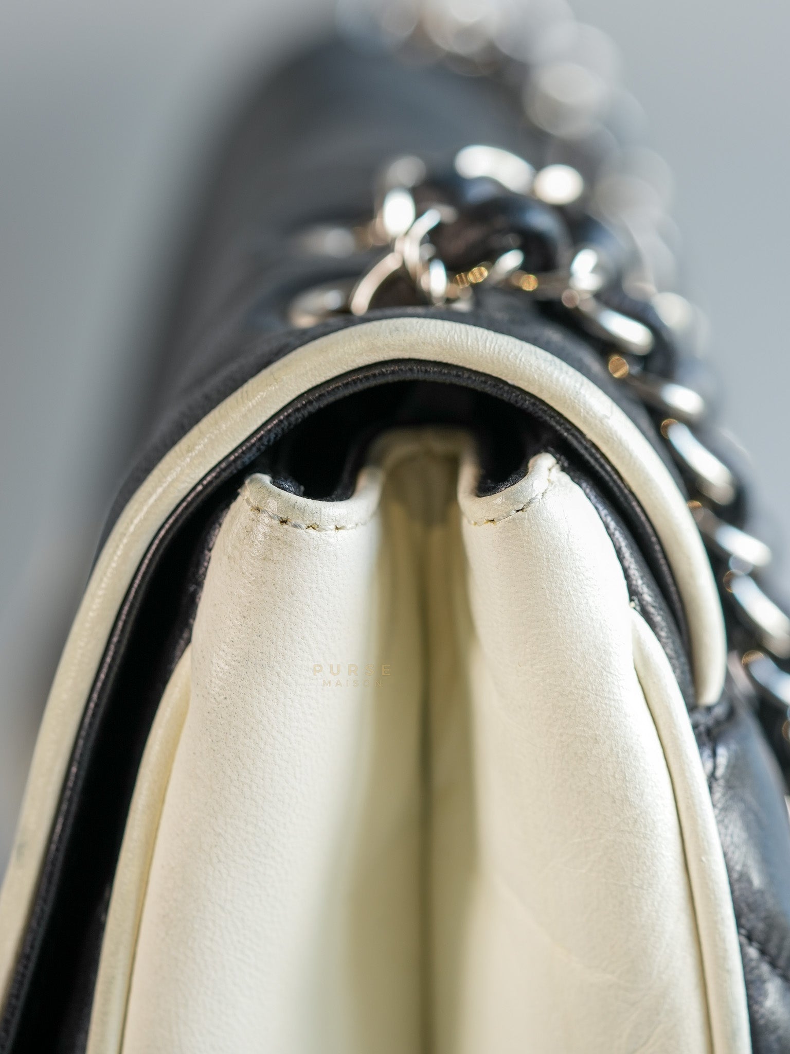 Resort Cruise Flap Bag Bi-Color Flap in Lambskin Leather and Silver Hardware Series 12 | Purse Maison Luxury Bags Shop