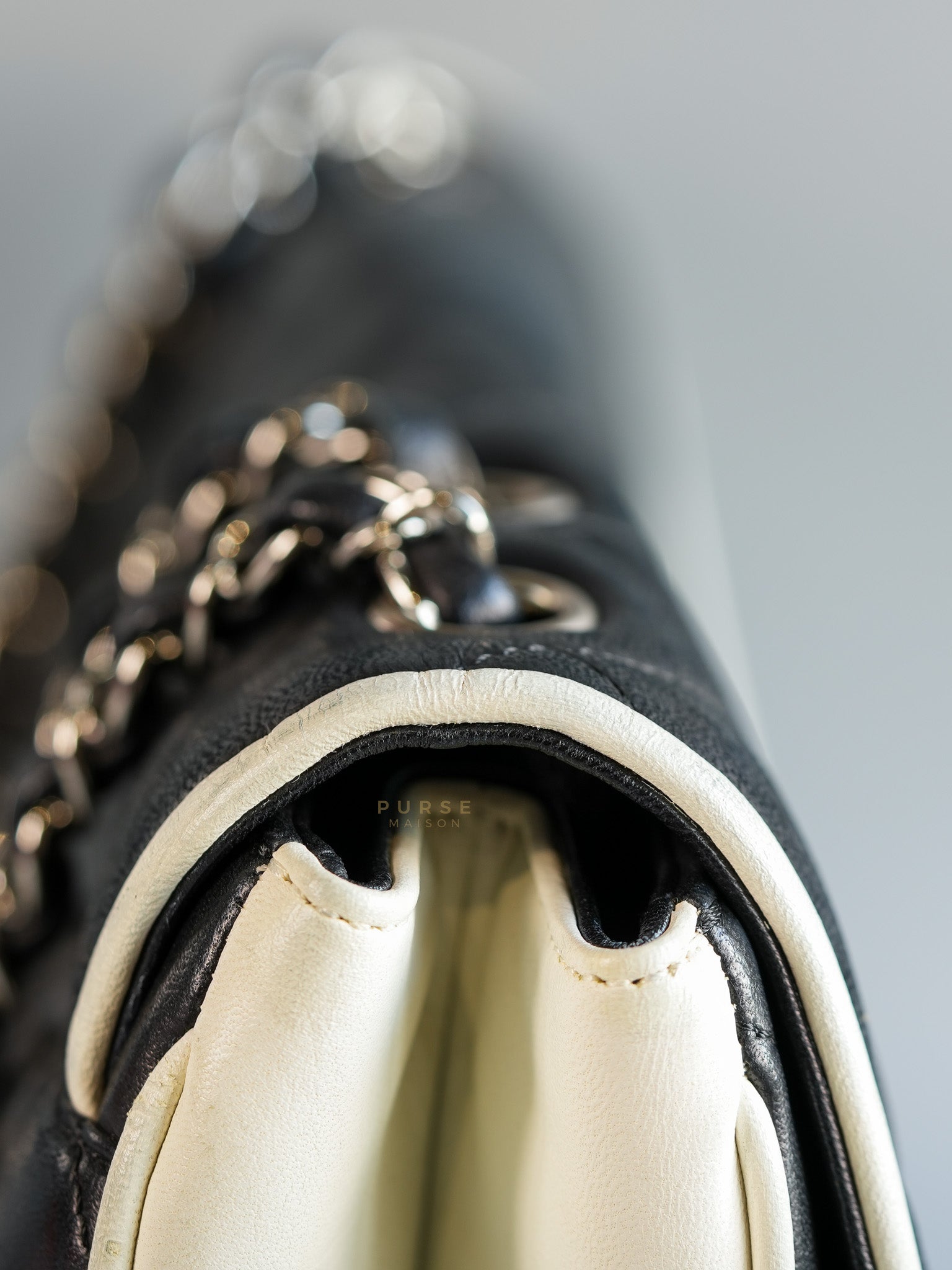 Resort Cruise Flap Bag Bi-Color Flap in Lambskin Leather and Silver Hardware Series 12 | Purse Maison Luxury Bags Shop