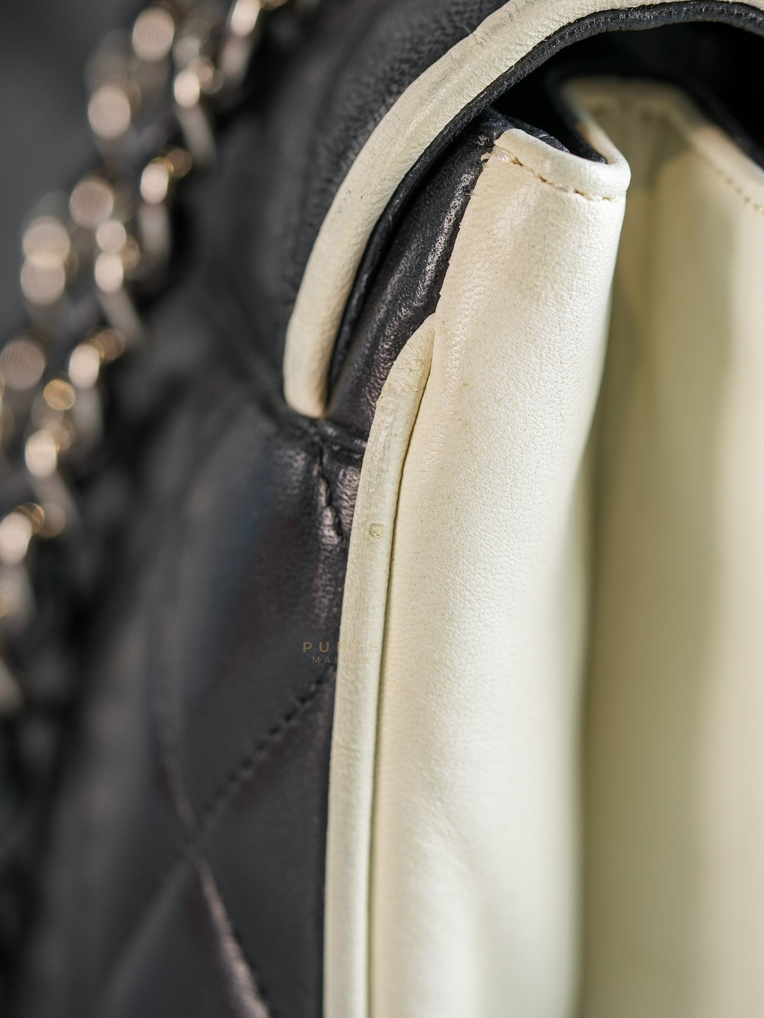 Resort Cruise Flap Bag Bi-Color Flap in Lambskin Leather and Silver Hardware Series 12 | Purse Maison Luxury Bags Shop