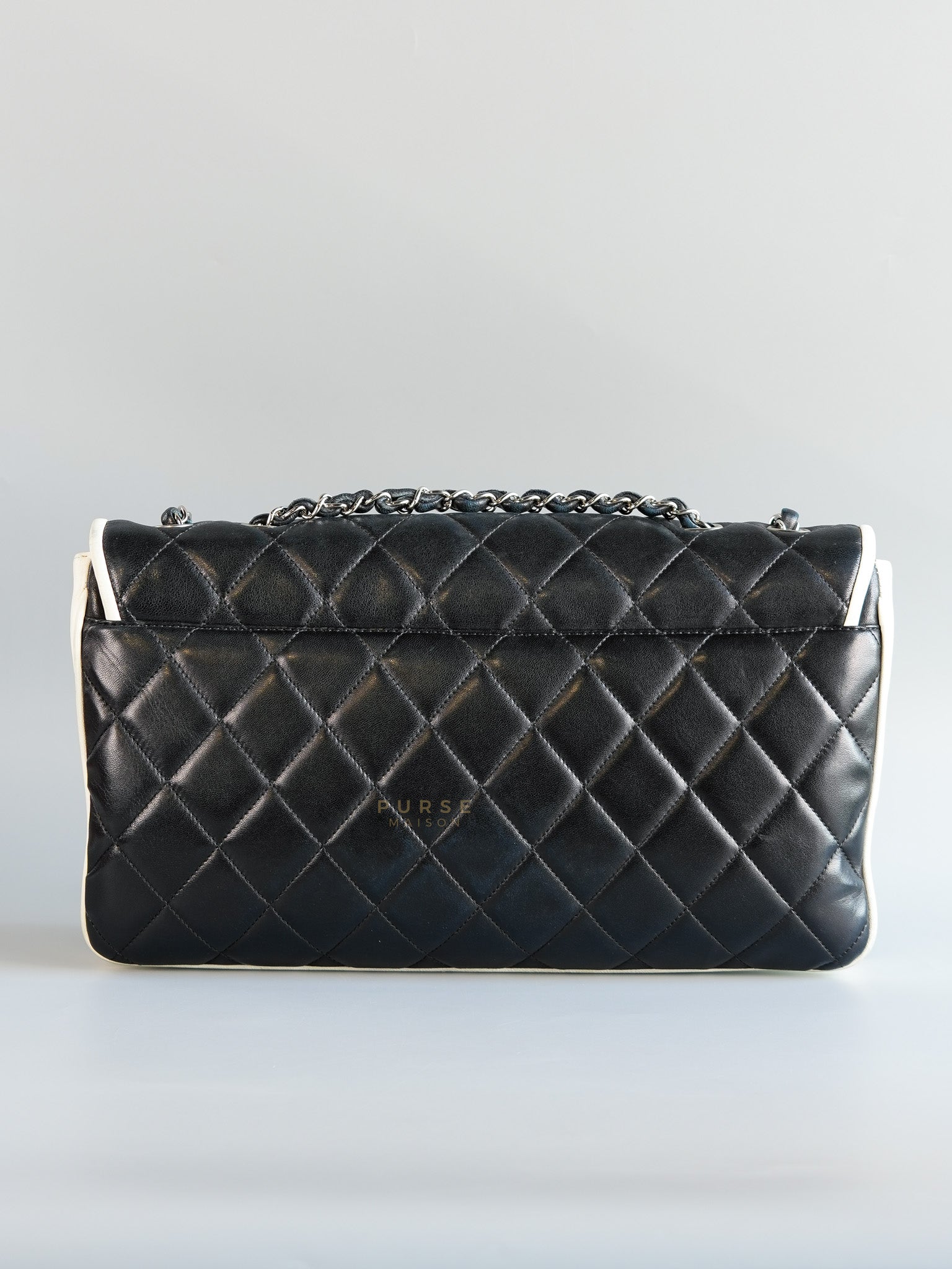 Resort Cruise Flap Bag Bi-Color Flap in Lambskin Leather and Silver Hardware Series 12 | Purse Maison Luxury Bags Shop