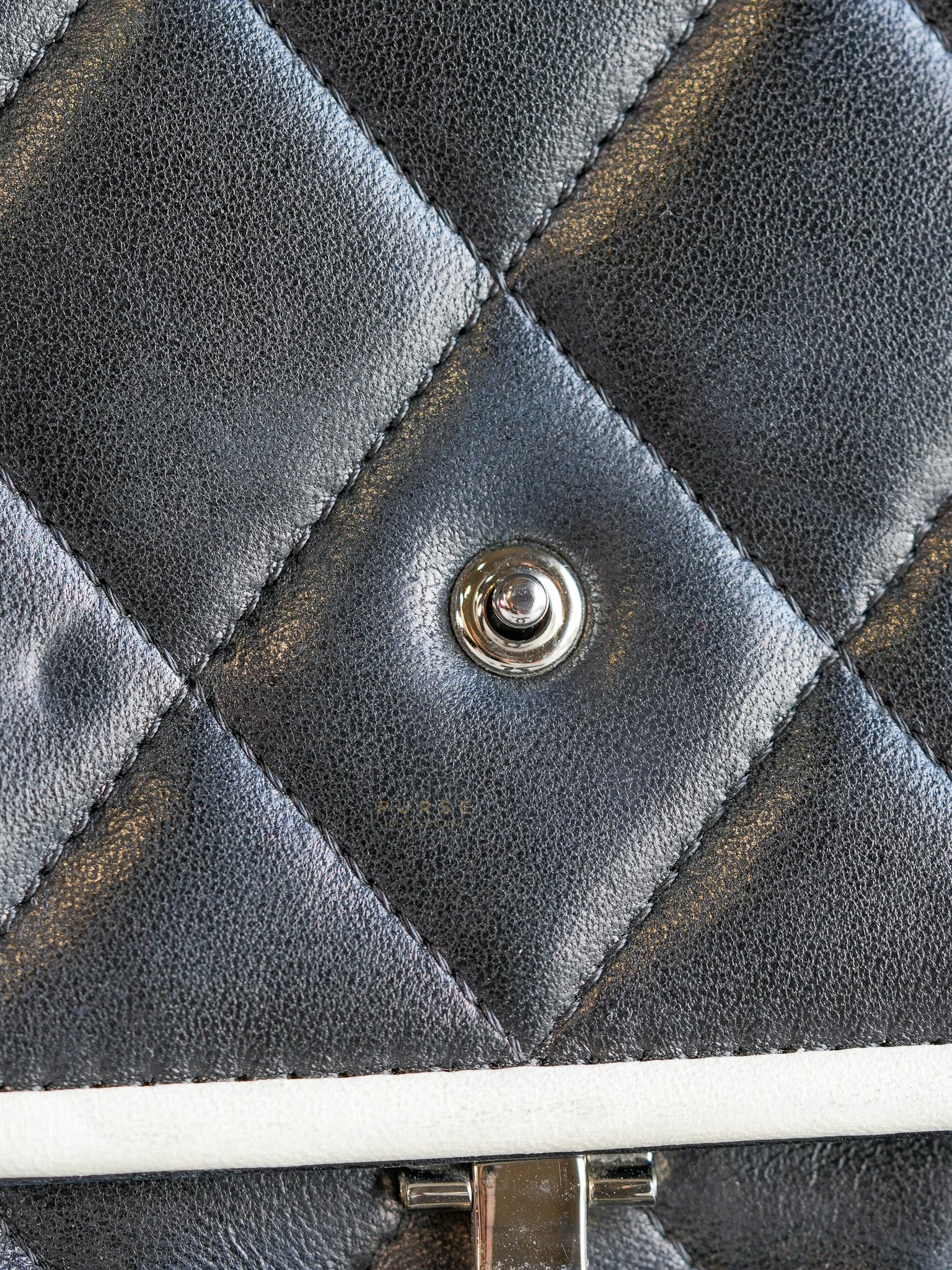 Resort Cruise Flap Bag Bi-Color Flap in Lambskin Leather and Silver Hardware Series 12 | Purse Maison Luxury Bags Shop