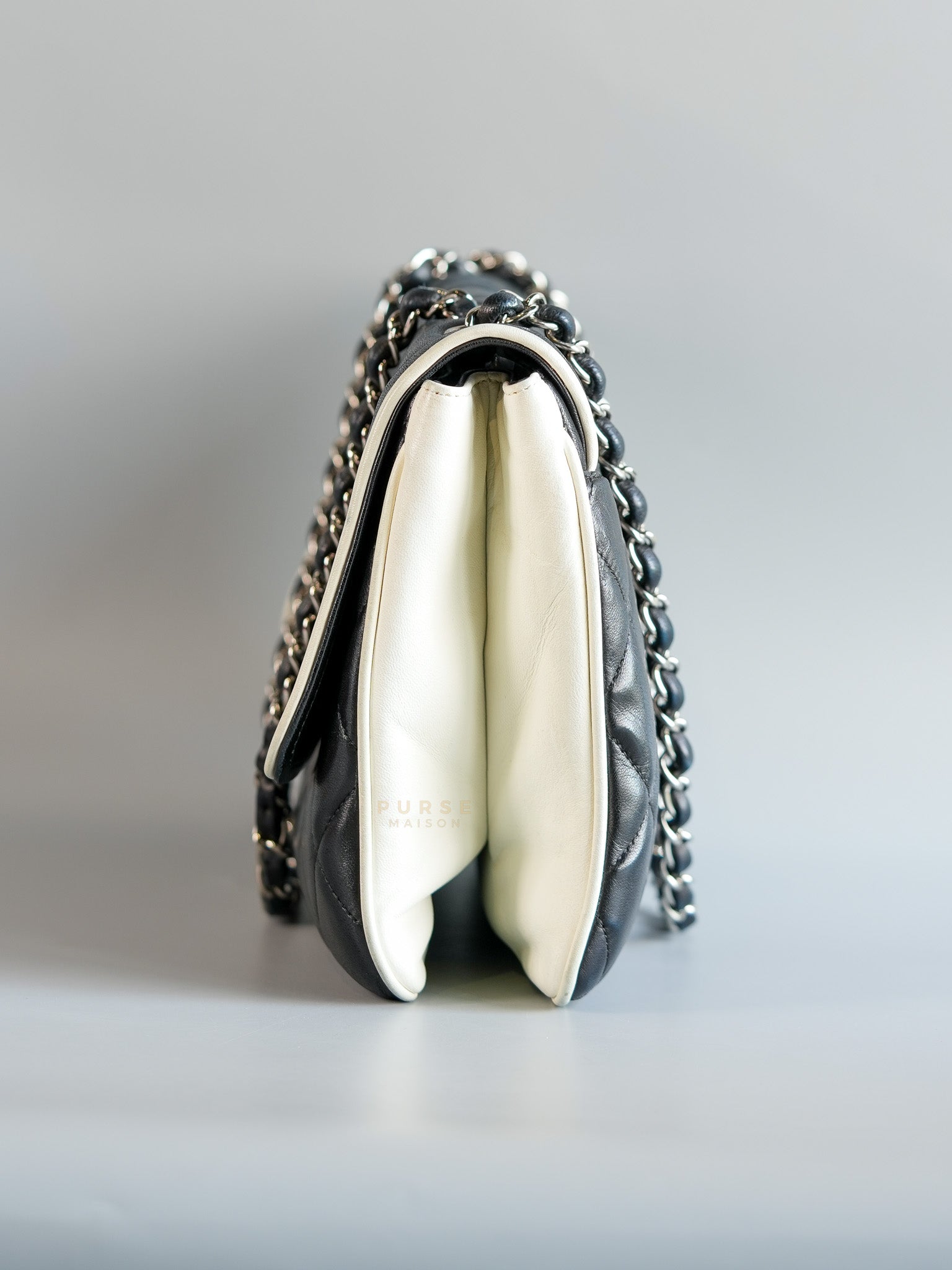 Resort Cruise Flap Bag Bi-Color Flap in Lambskin Leather and Silver Hardware Series 12 | Purse Maison Luxury Bags Shop