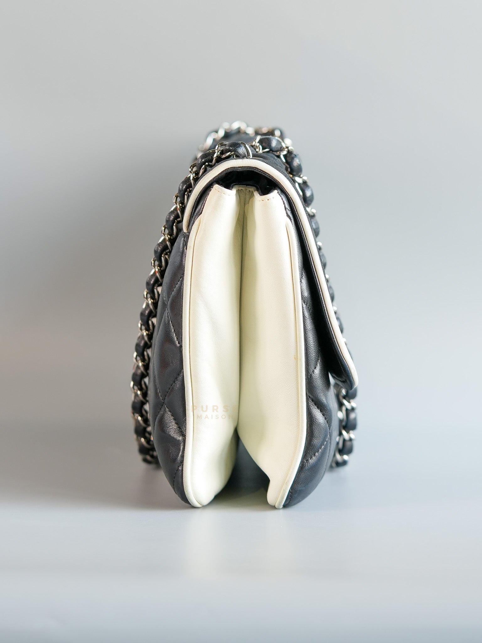 Resort Cruise Flap Bag Bi-Color Flap in Lambskin Leather and Silver Hardware Series 12 | Purse Maison Luxury Bags Shop