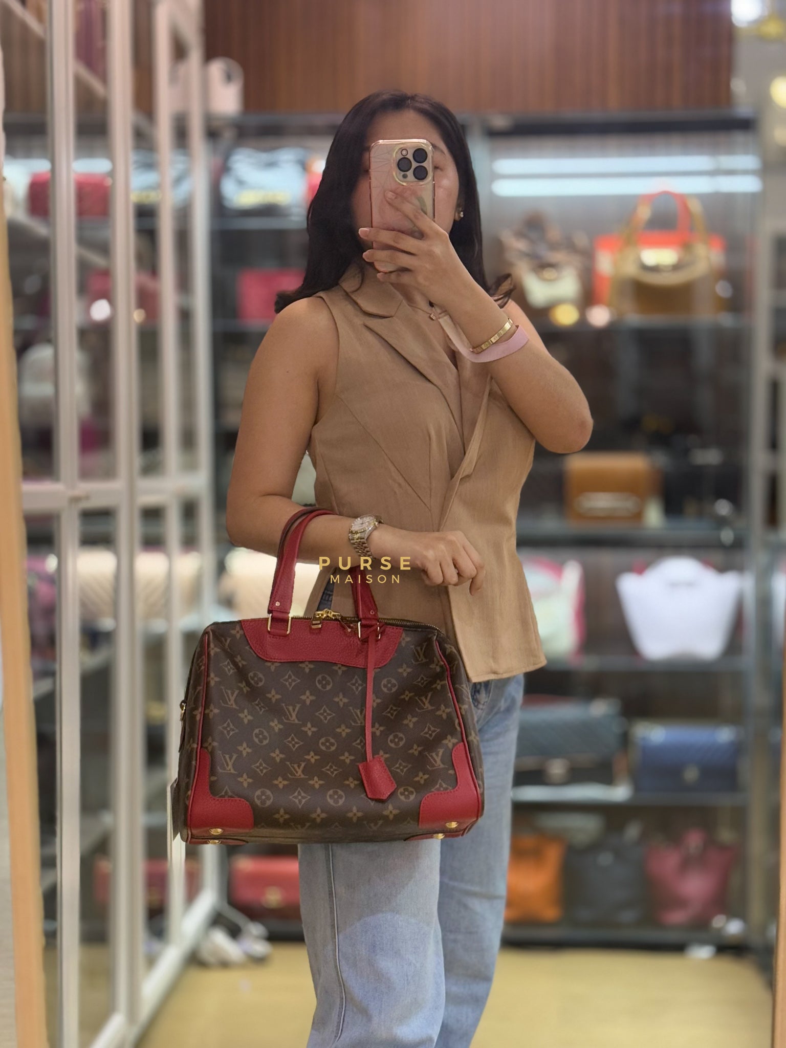 Retiro Cerise NM in Monogram Canvas Bag (Date code: DR1107) | Purse Maison Luxury Bags Shop