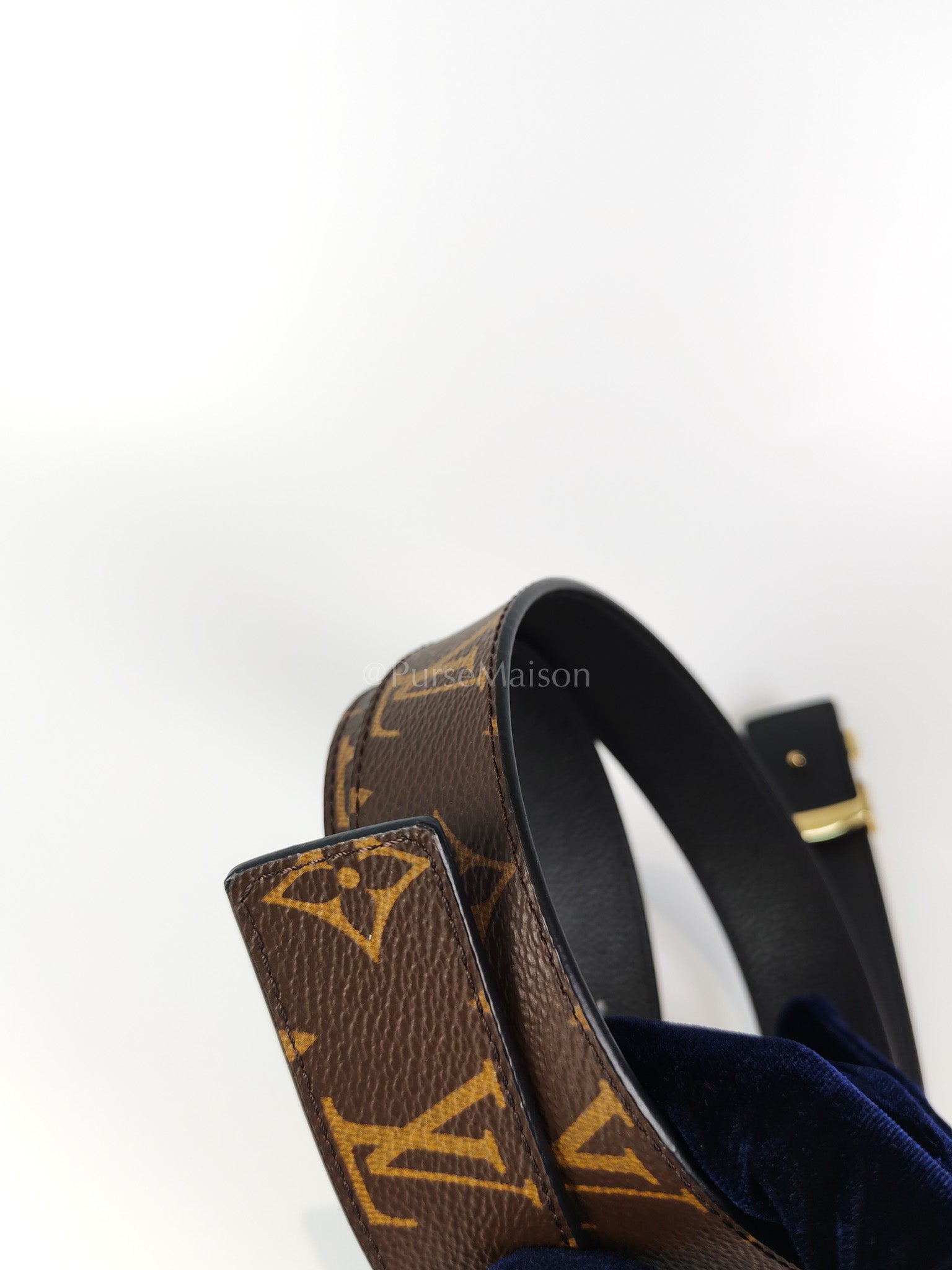 Reversible Belt in Monogram Leather Size 95cm x 38mm | Purse Maison Luxury Bags Shop