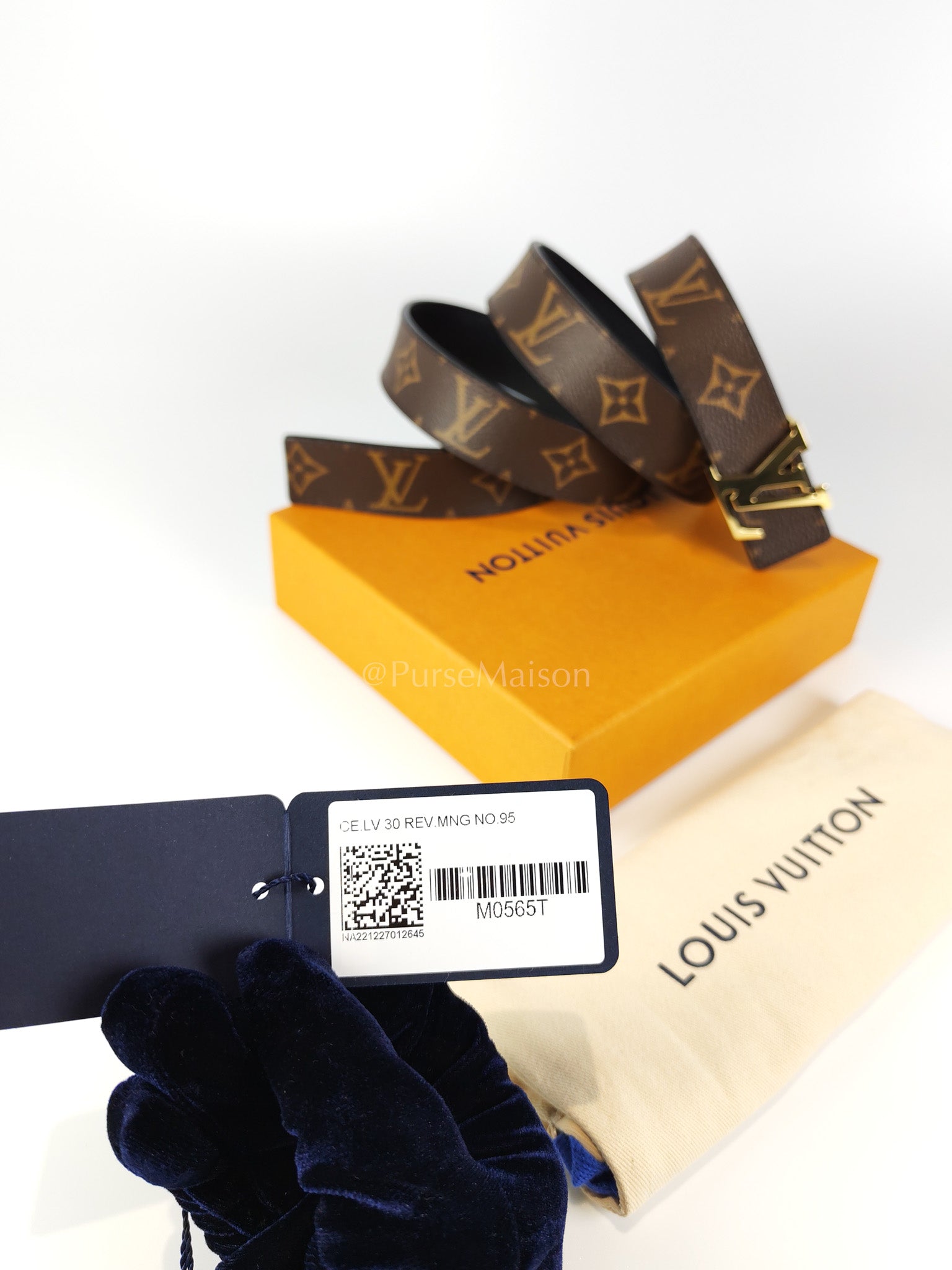 Reversible Belt in Monogram Leather Size 95cm x 38mm | Purse Maison Luxury Bags Shop