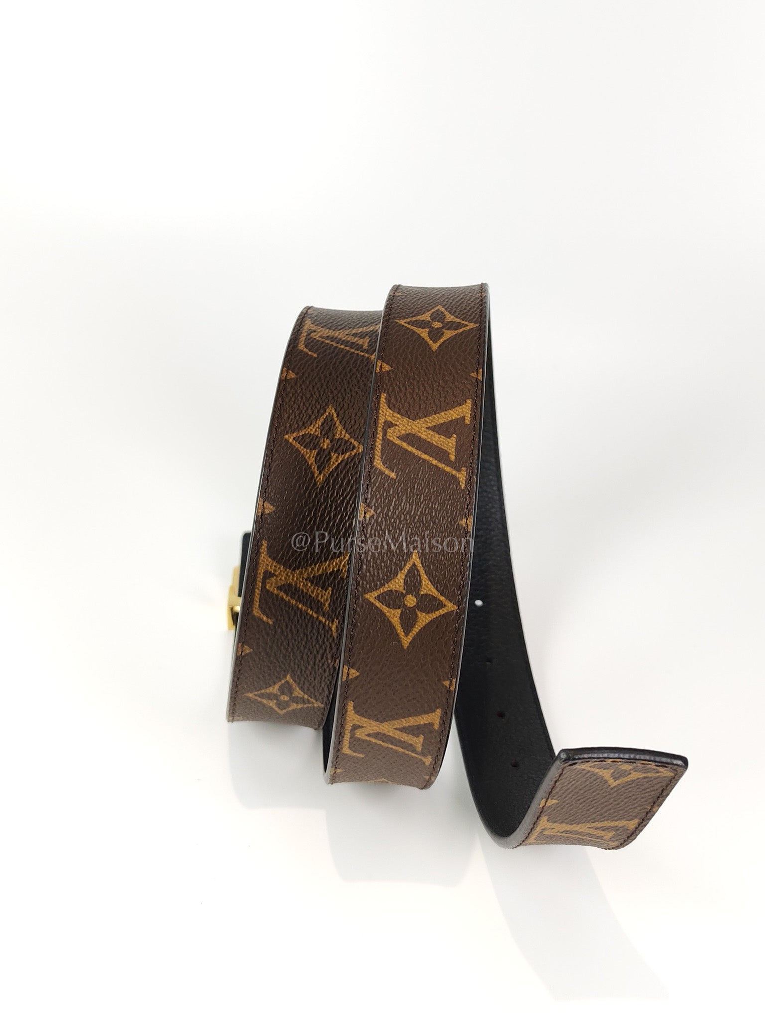 Reversible Belt in Monogram Leather Size 95cm x 38mm | Purse Maison Luxury Bags Shop