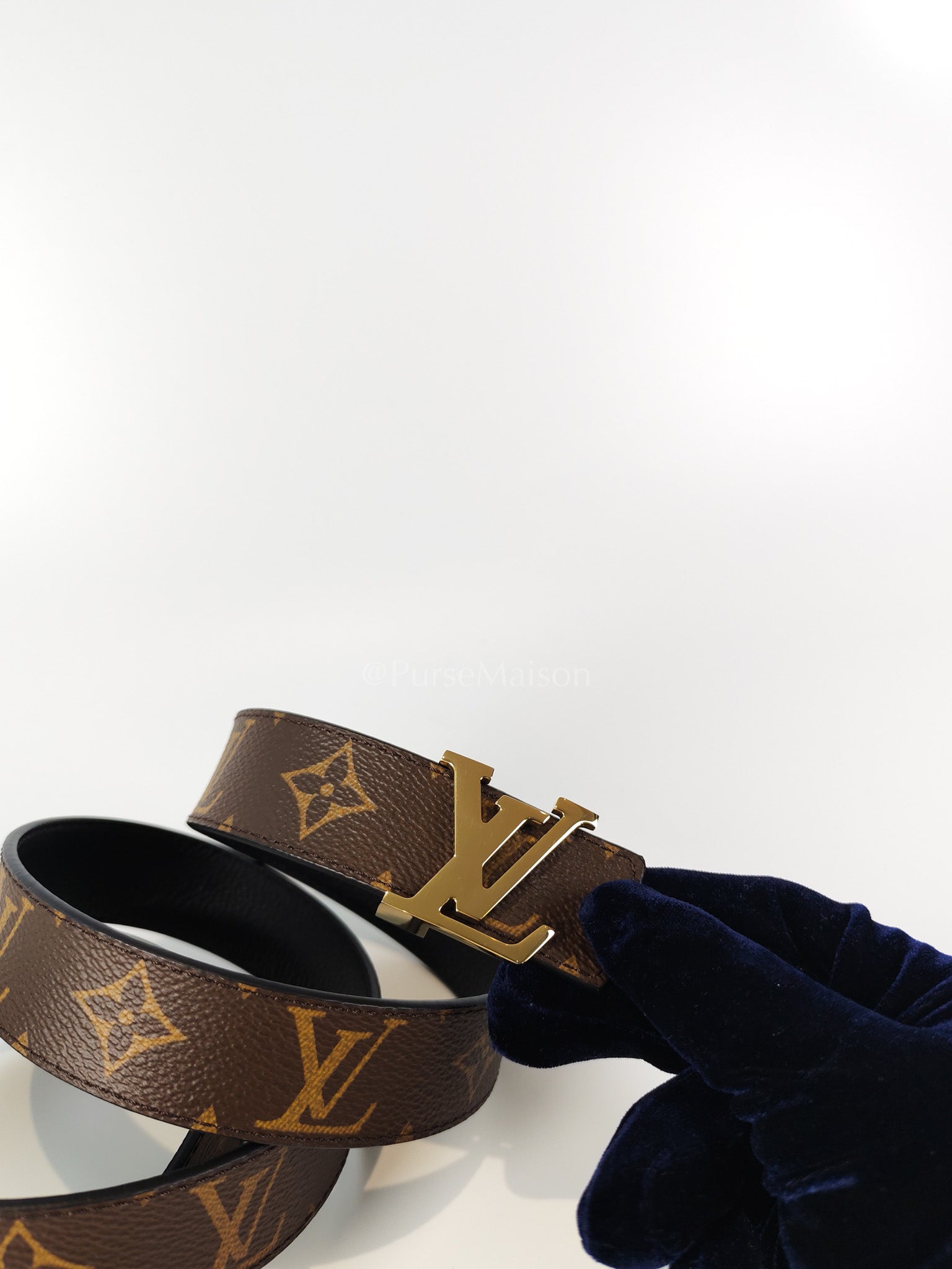 Reversible Belt in Monogram Leather Size 95cm x 38mm | Purse Maison Luxury Bags Shop