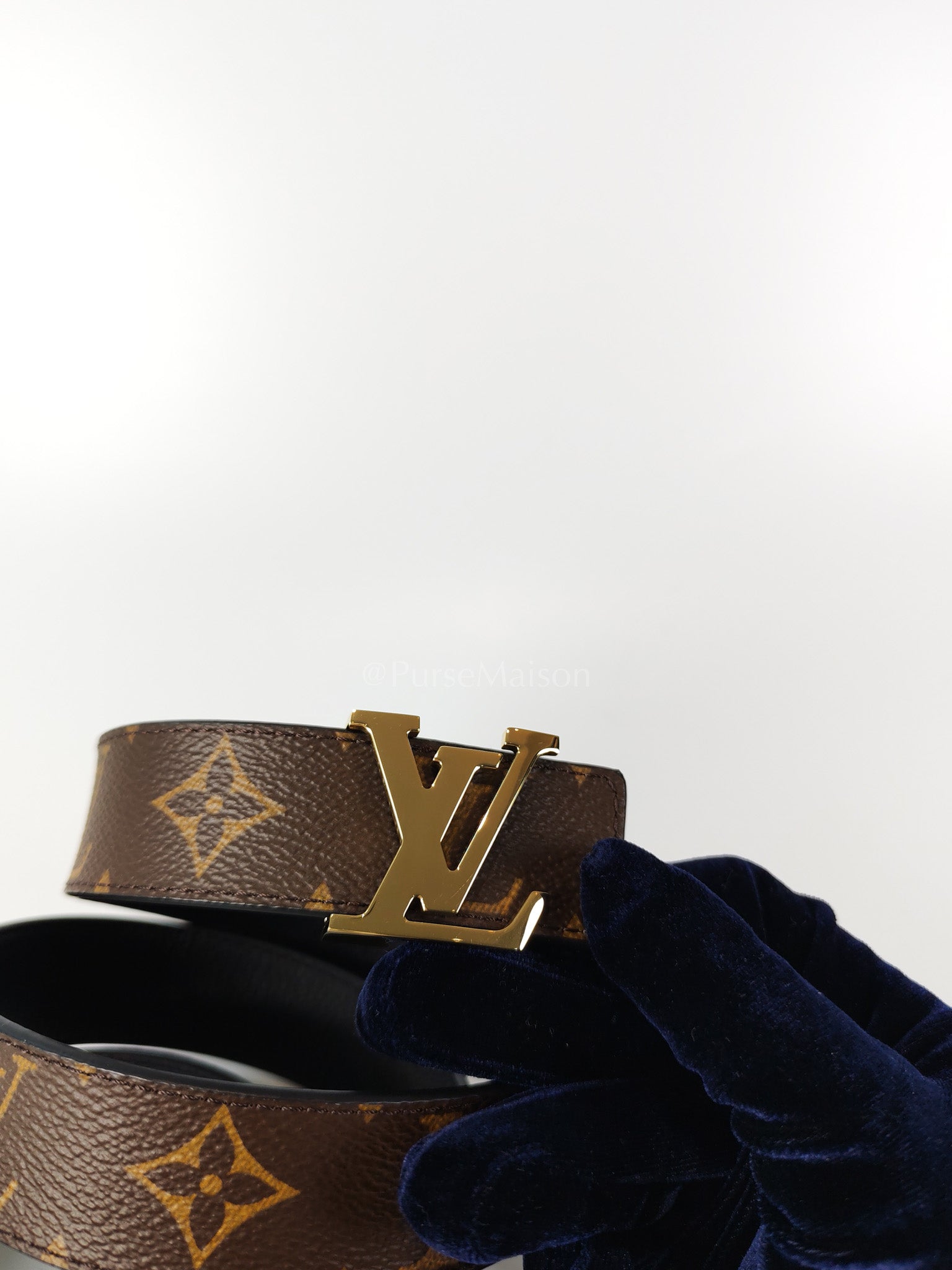 Reversible Belt in Monogram Leather Size 95cm x 38mm | Purse Maison Luxury Bags Shop