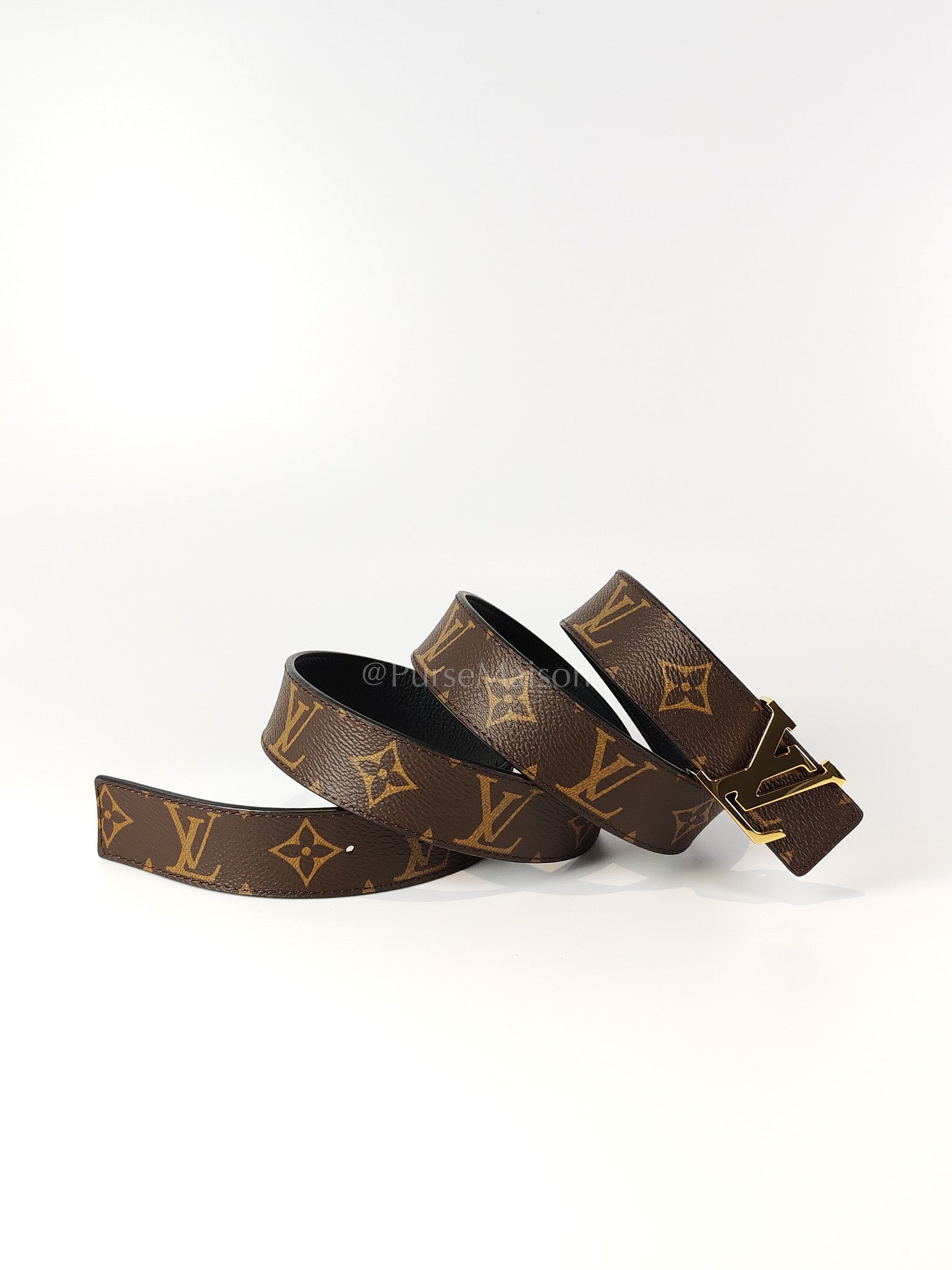Reversible Belt in Monogram Leather Size 95cm x 38mm | Purse Maison Luxury Bags Shop