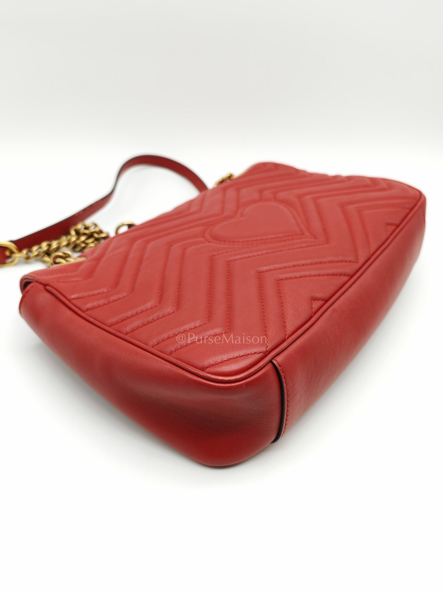 Marmont Medium in Hibiscus Red Calfskin Leather Shoulder Bag