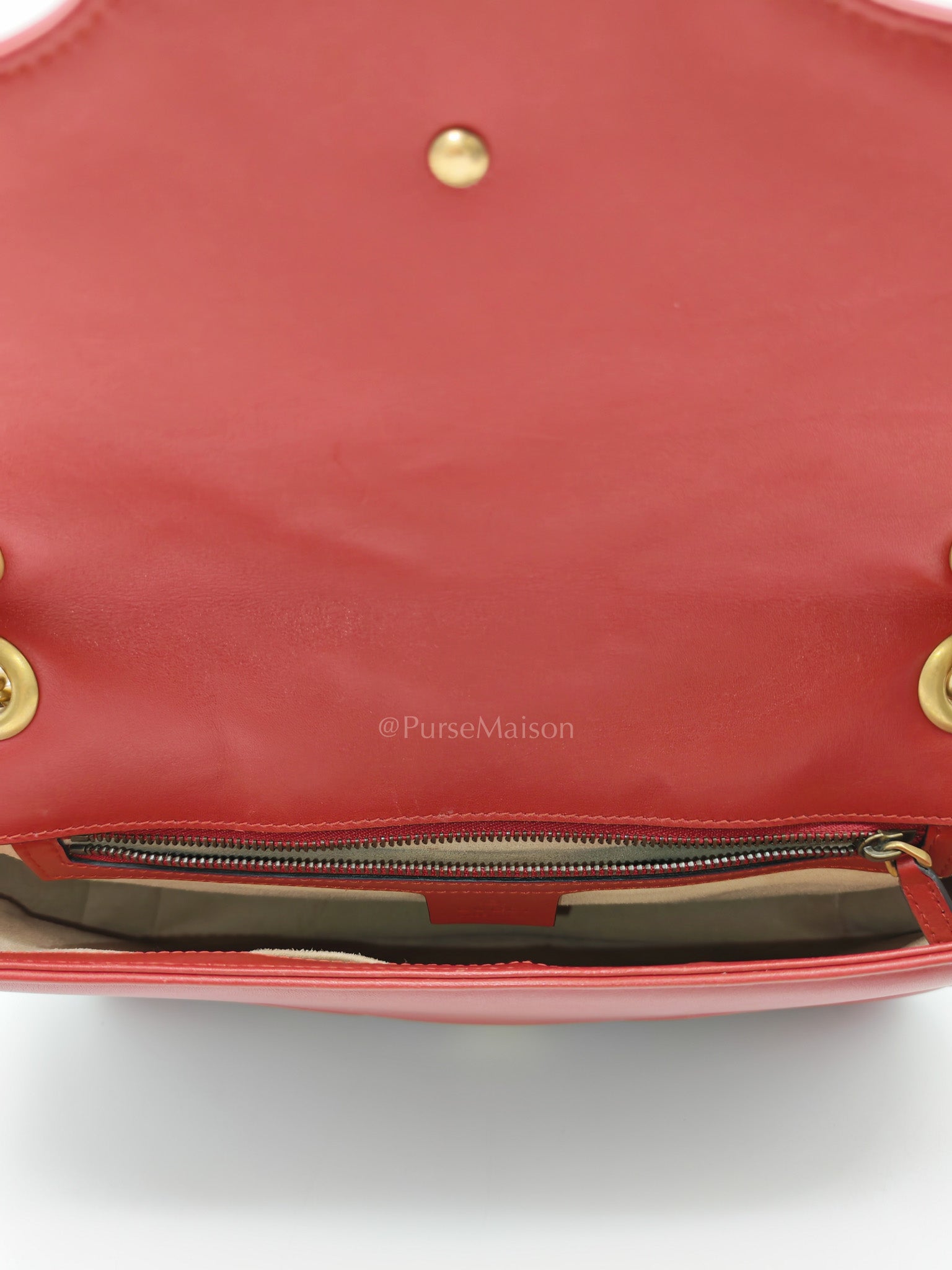 Marmont Medium in Hibiscus Red Calfskin Leather Shoulder Bag