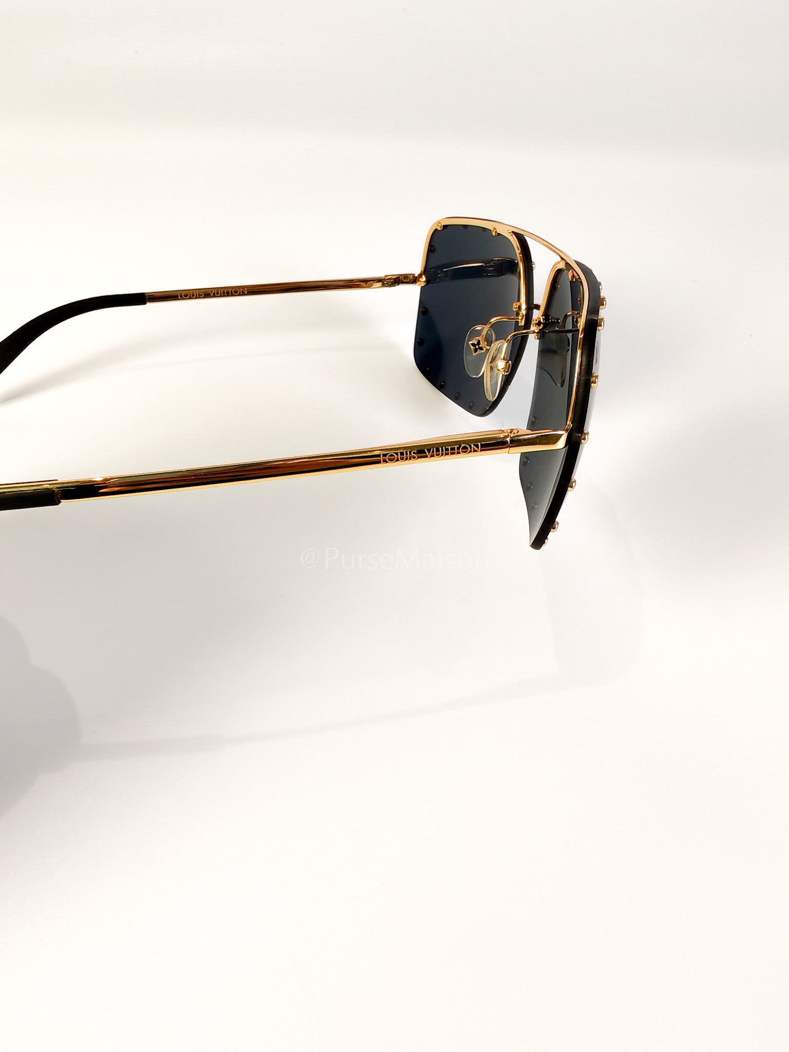 RG01280The Party Square Sunglasses in Black Studded Lens and Metal Frame | Purse Maison Luxury Bags Shop