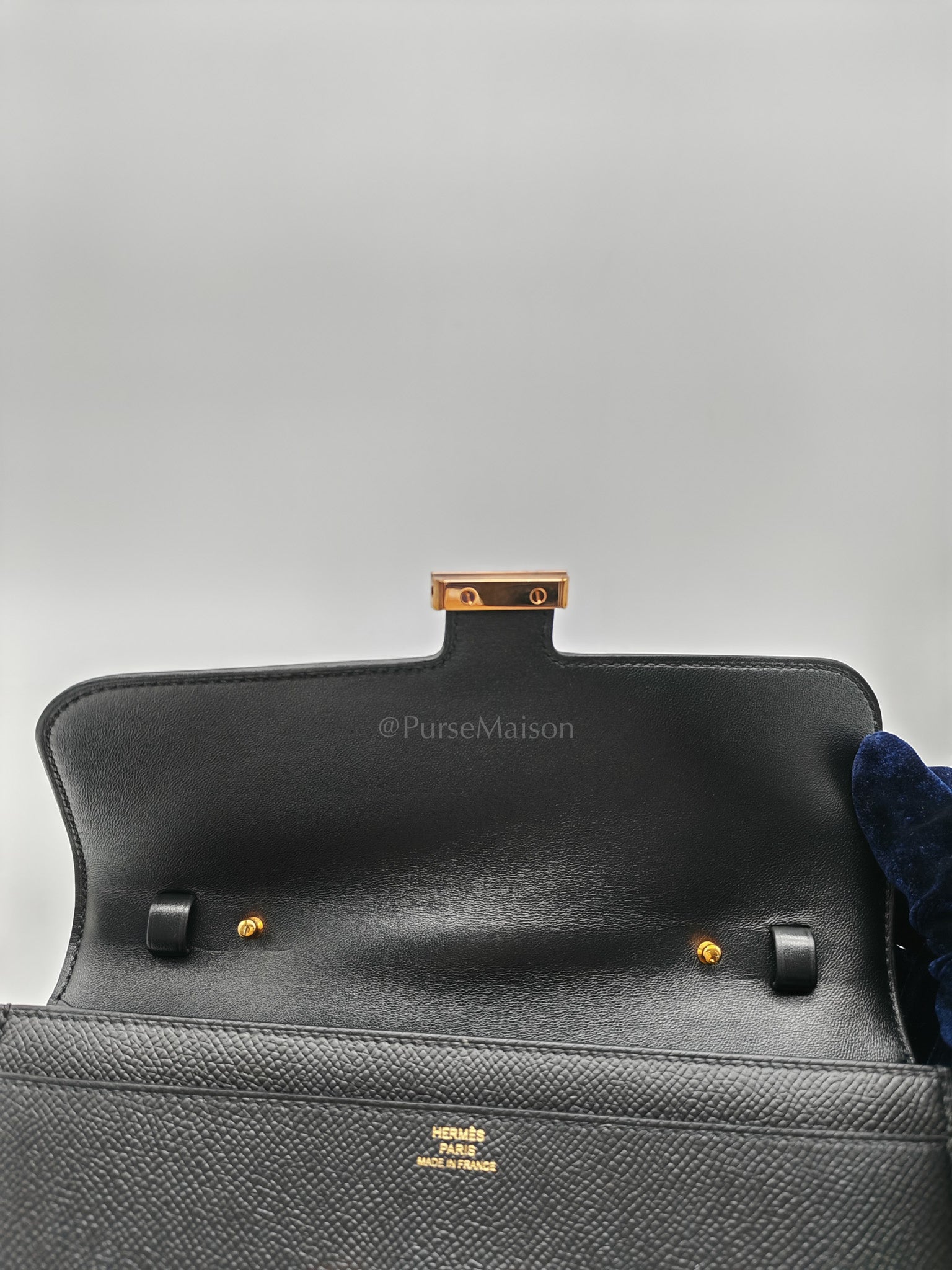 Constance To Go in Black Epsom Leather & Rose Gold Hardware Stamp W(2024)