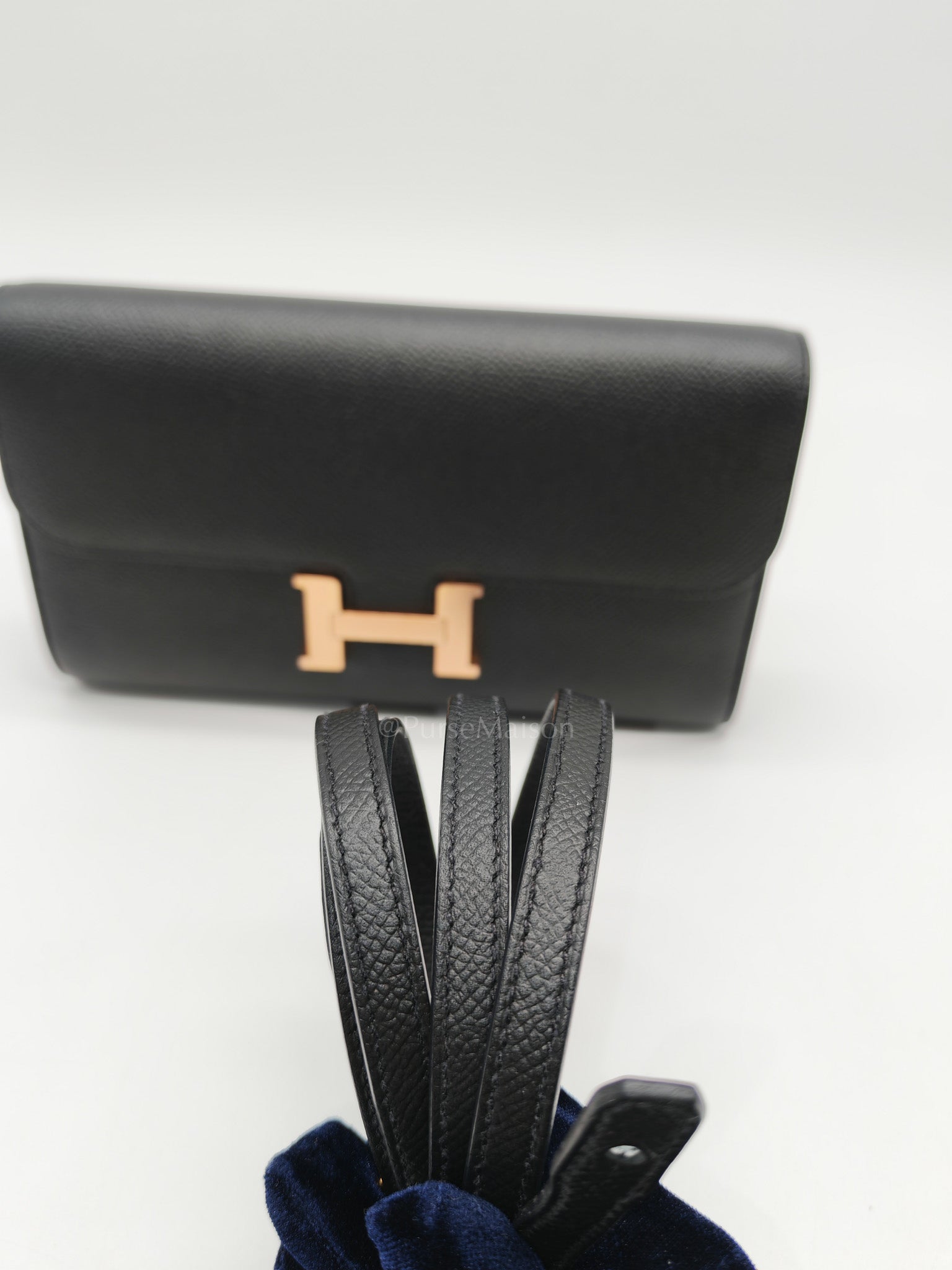 Constance To Go in Black Epsom Leather & Rose Gold Hardware Stamp W(2024)
