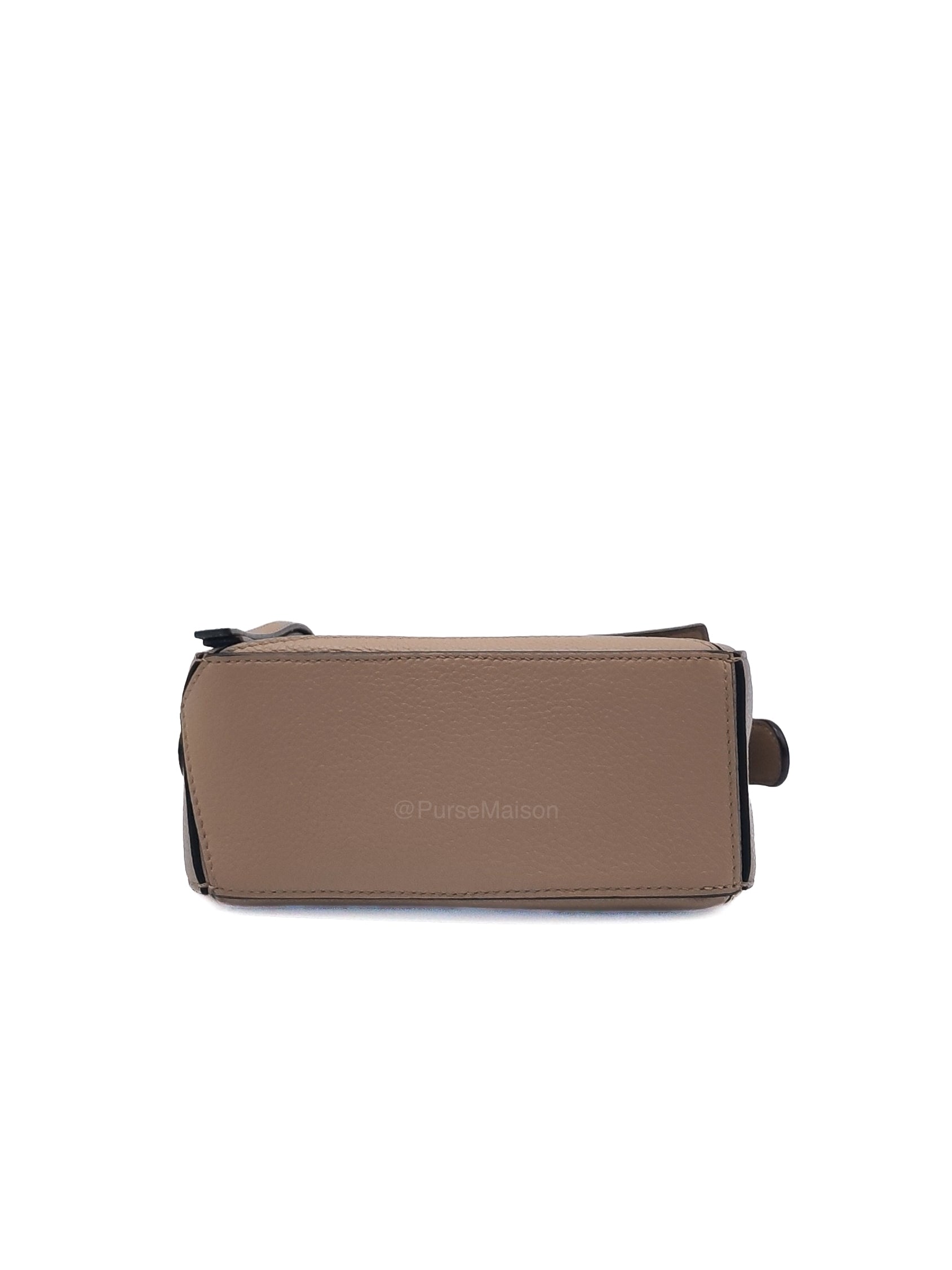 Loewe Puzzle Bag Mini in Taupe Calfskin Leather and Gold Hardware