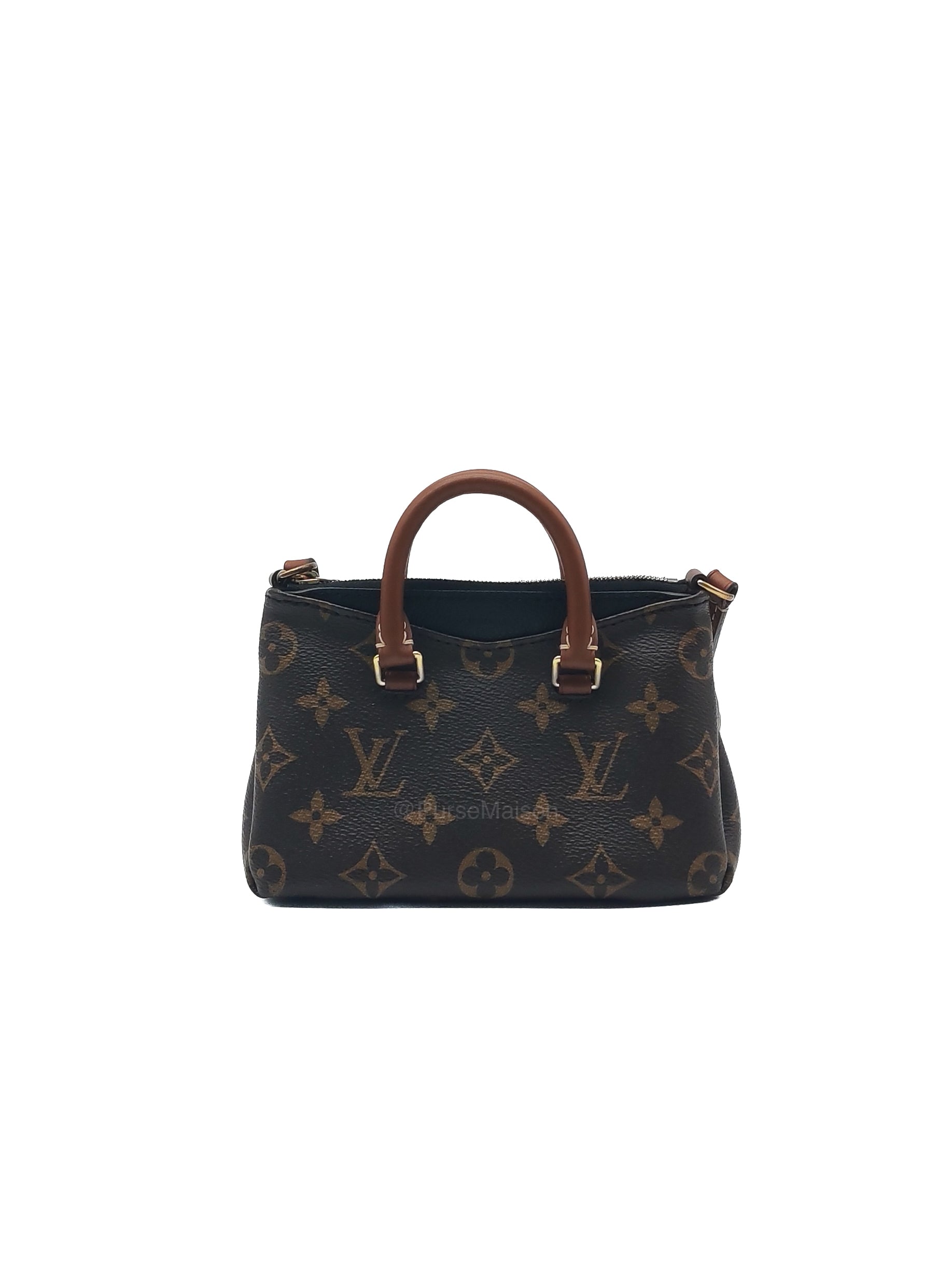 Louis Vuitton Nano Pallas Two Way Hand Bag in Monogram Canvas and Gold Hardware (Datecode: SN5115)