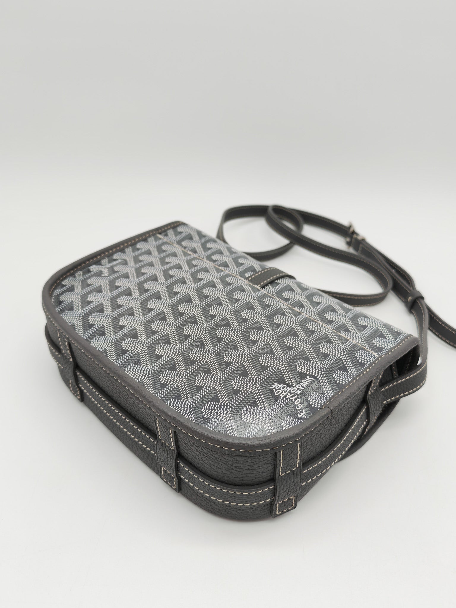 Belvedere Crossbody Bag PM in Gray Goyardine Canvas