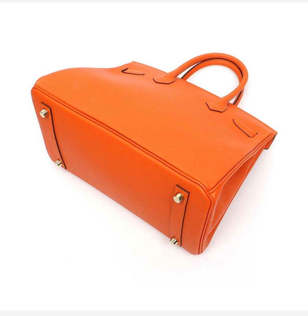Birkin 30 Orange Epsom Stamp X