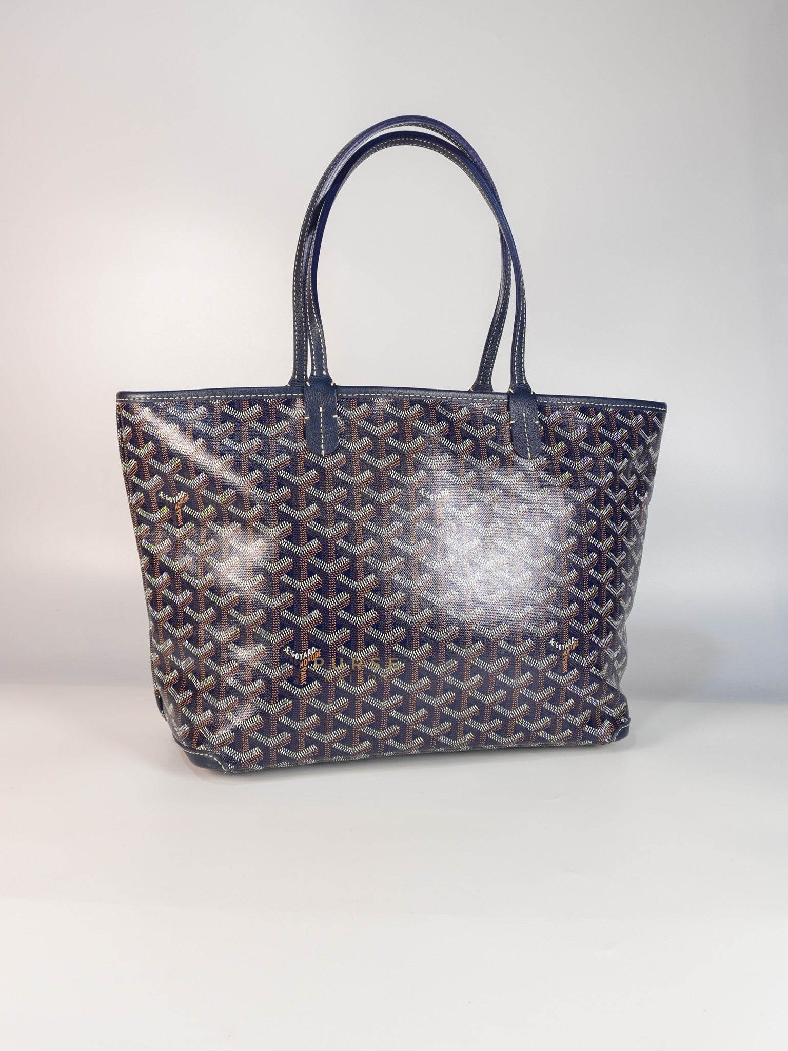Goyard Artois PM in Navy Blue Goyardine Canvas Tote Bag
