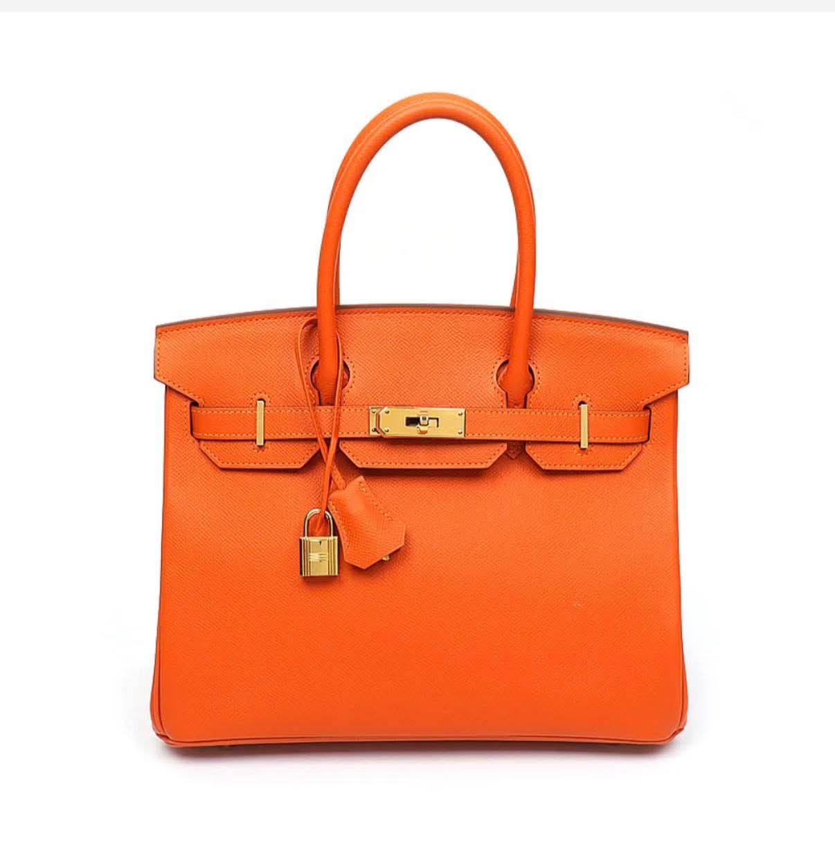 Birkin 30 Orange Epsom Stamp X