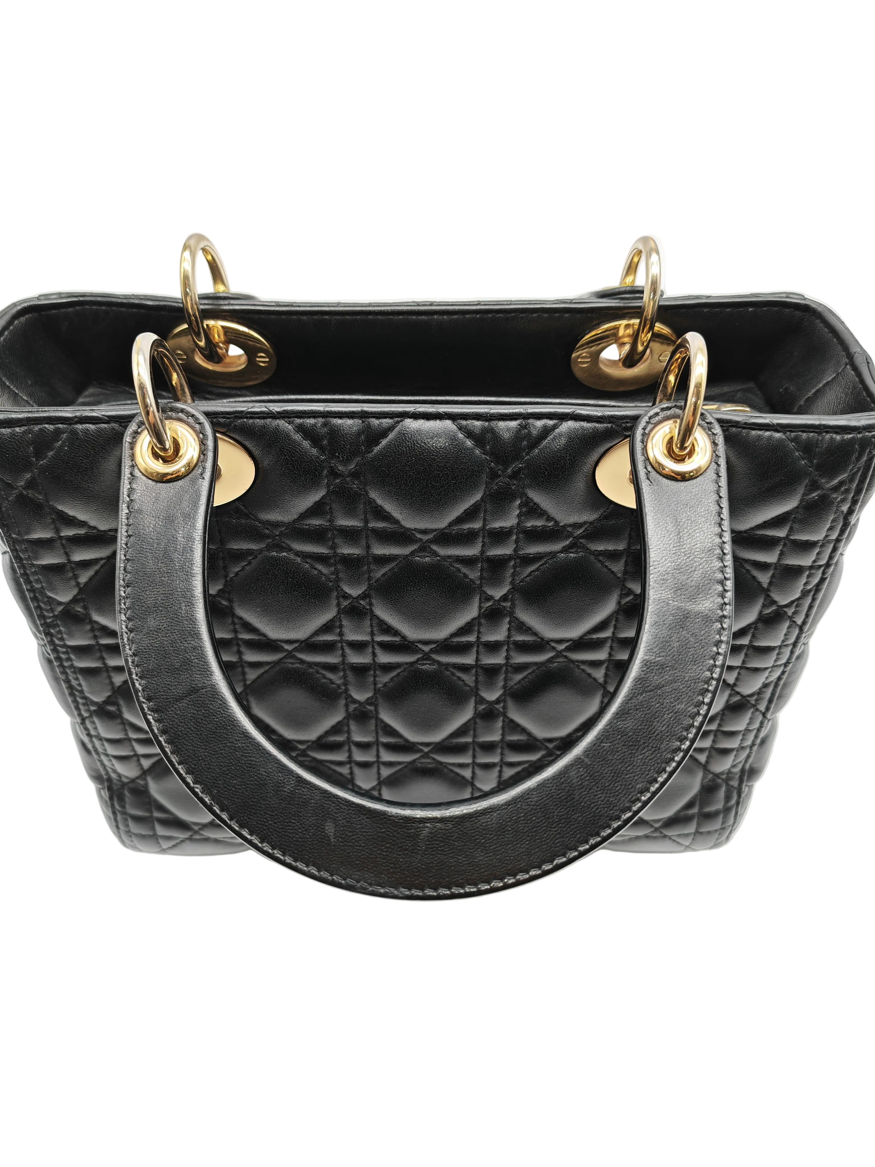 Christian Dior Lady Dior in Black Cannage Lambskin Leather Shoulder Bag