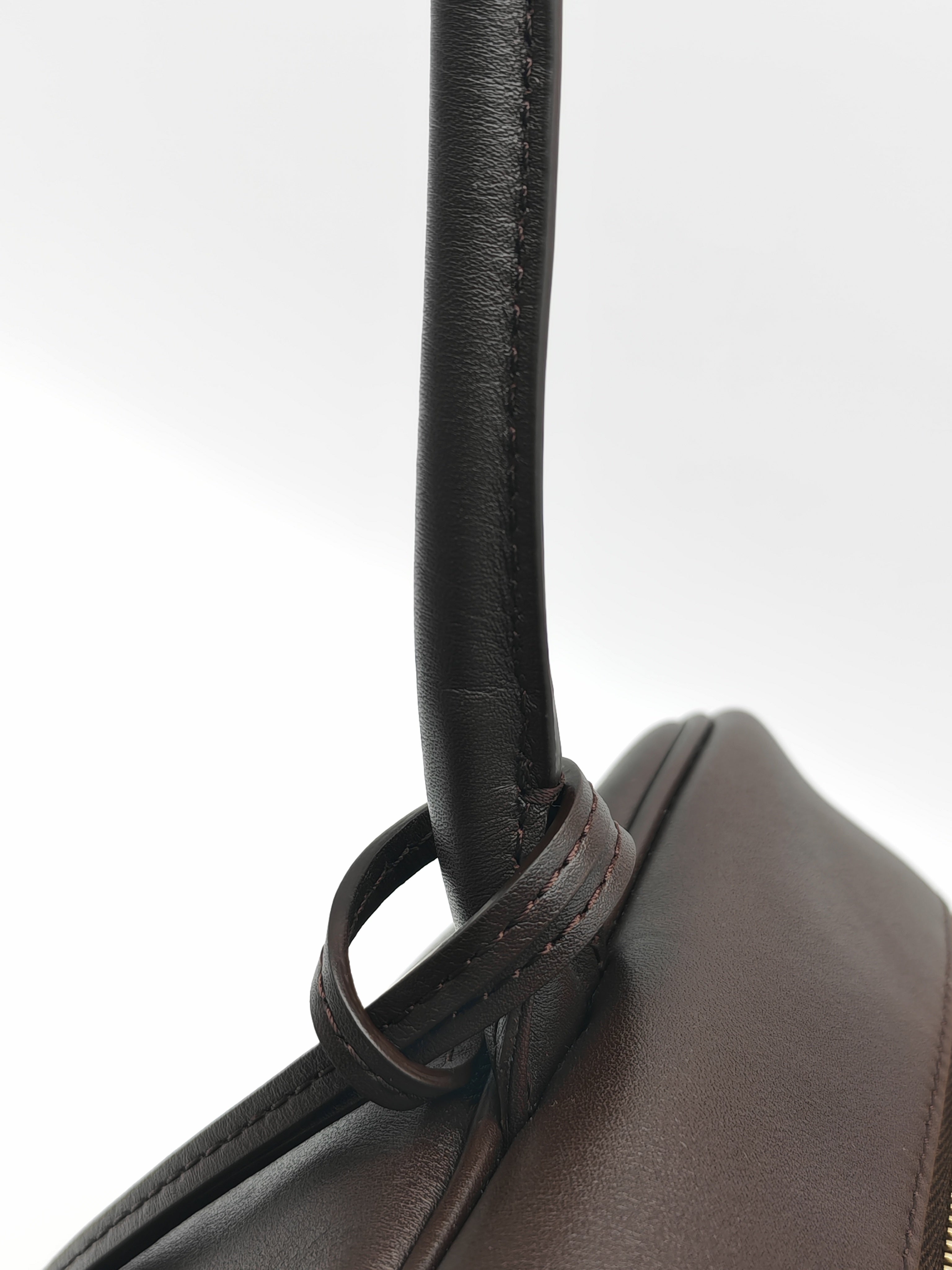 Chanel Large Bowling Bag in Dark Brown Calfskin Leather and Gold Hardware (Microchip)