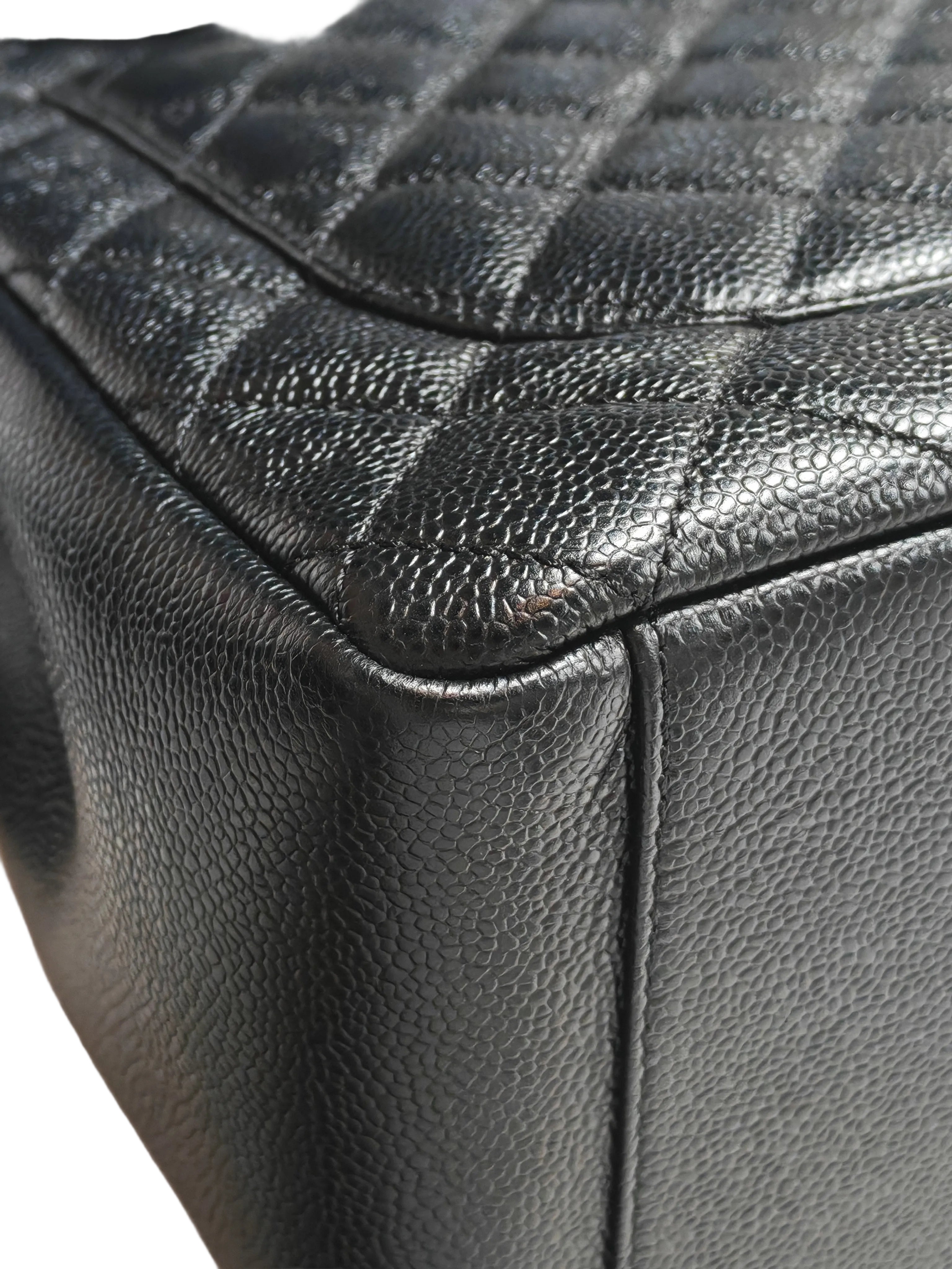 Chanel Grand Shopping Tote (GST) in Black Caviar Leather and Gold Hardware Series 18