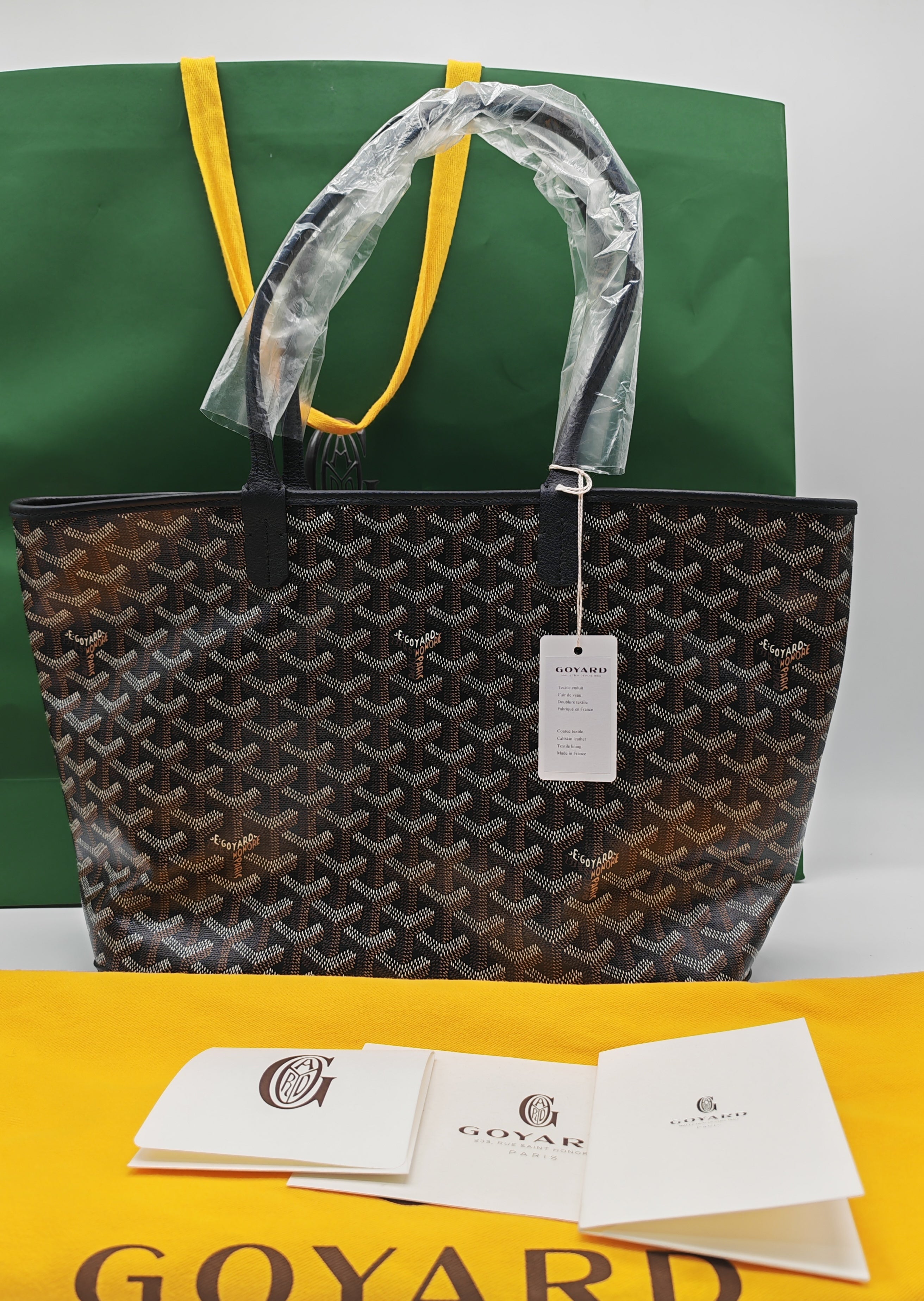 Artois PM in Black Goyardine Canvas Tote Bag