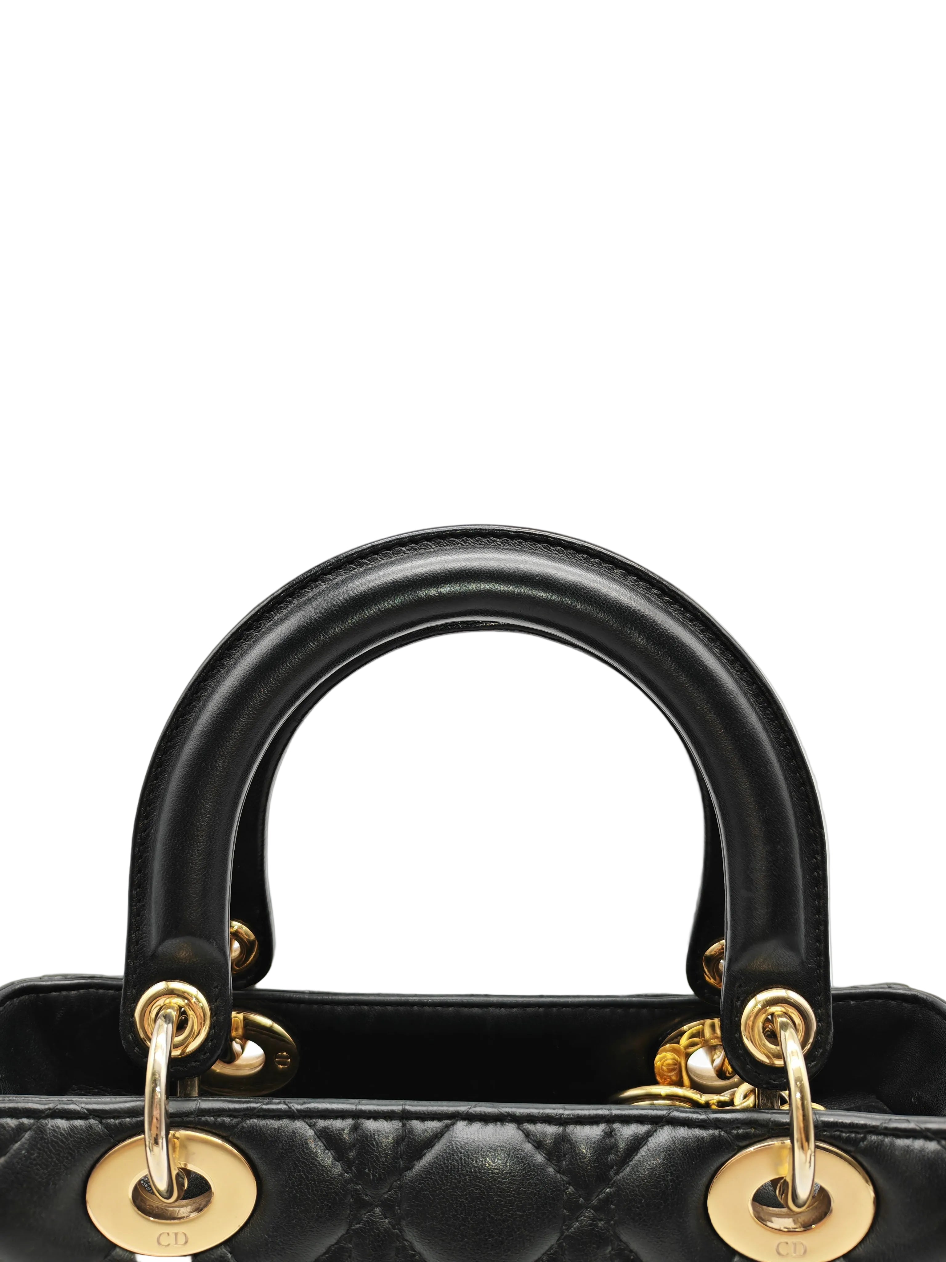 Christian Dior Lady Dior in Black Cannage Lambskin Leather Shoulder Bag