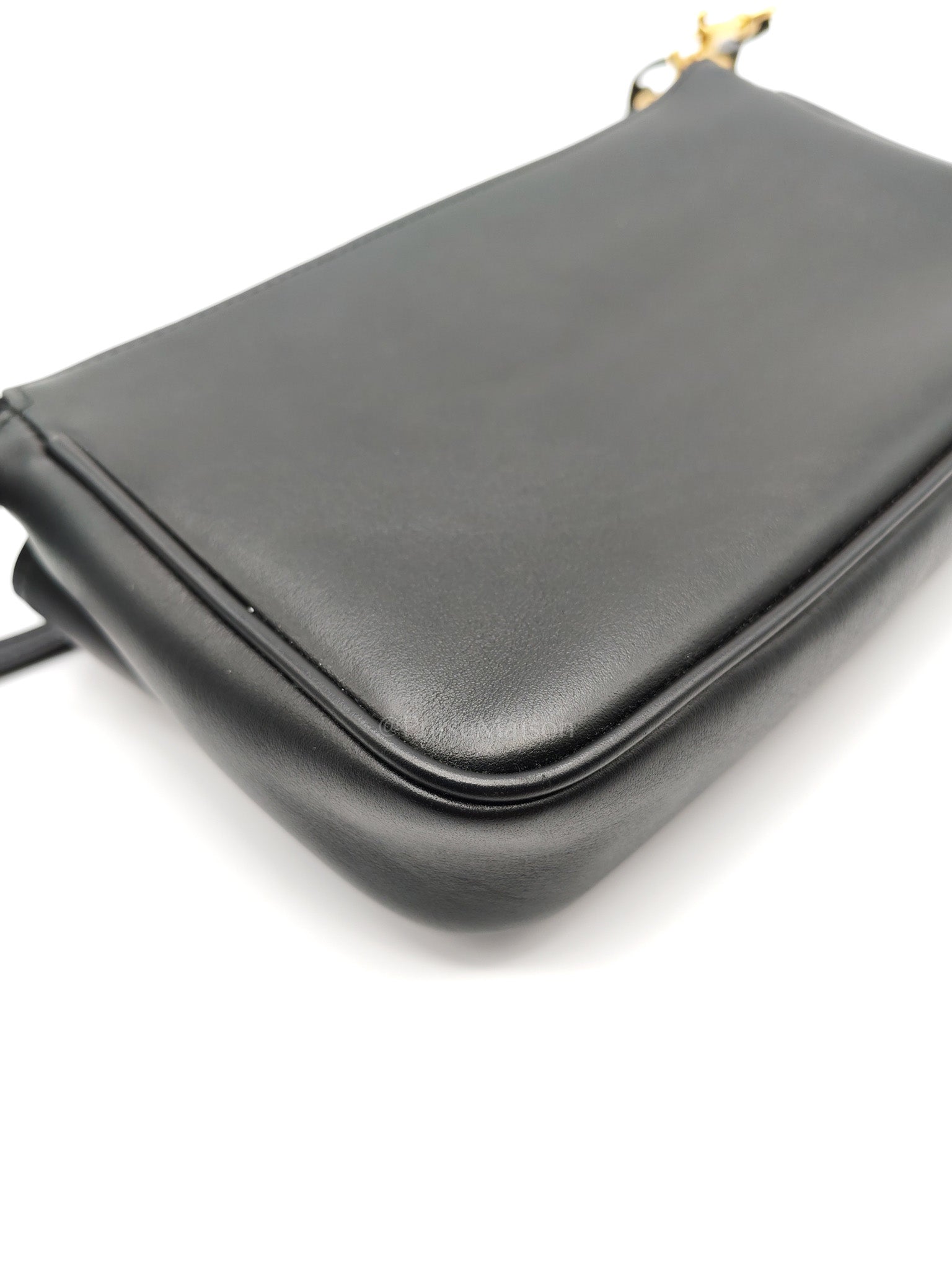 Rodeo Shoulder Bag in Black Calfskin Leather & Gold Hardware | Purse Maison Luxury Bags Shop