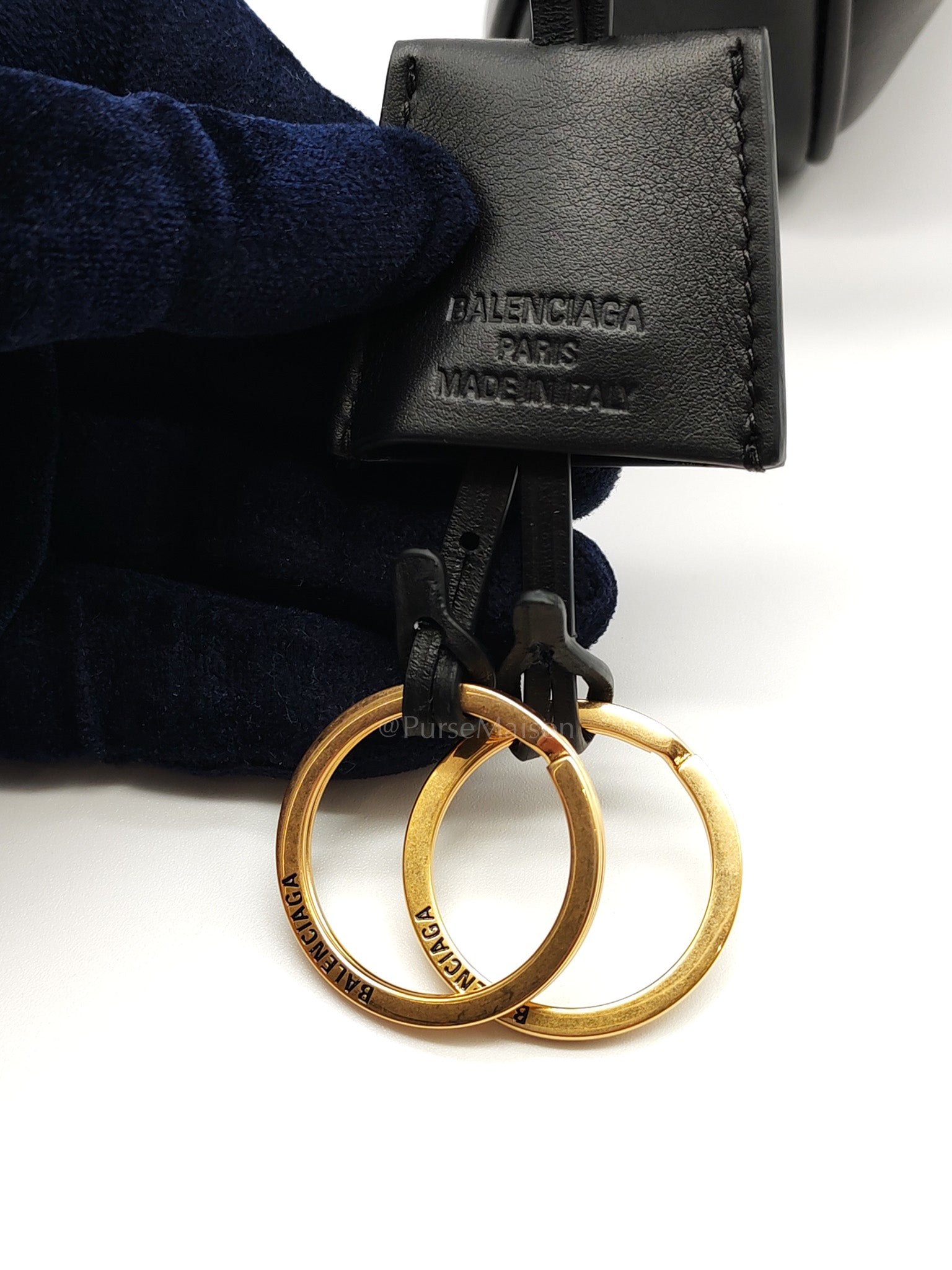 Rodeo Shoulder Bag in Black Calfskin Leather & Gold Hardware | Purse Maison Luxury Bags Shop