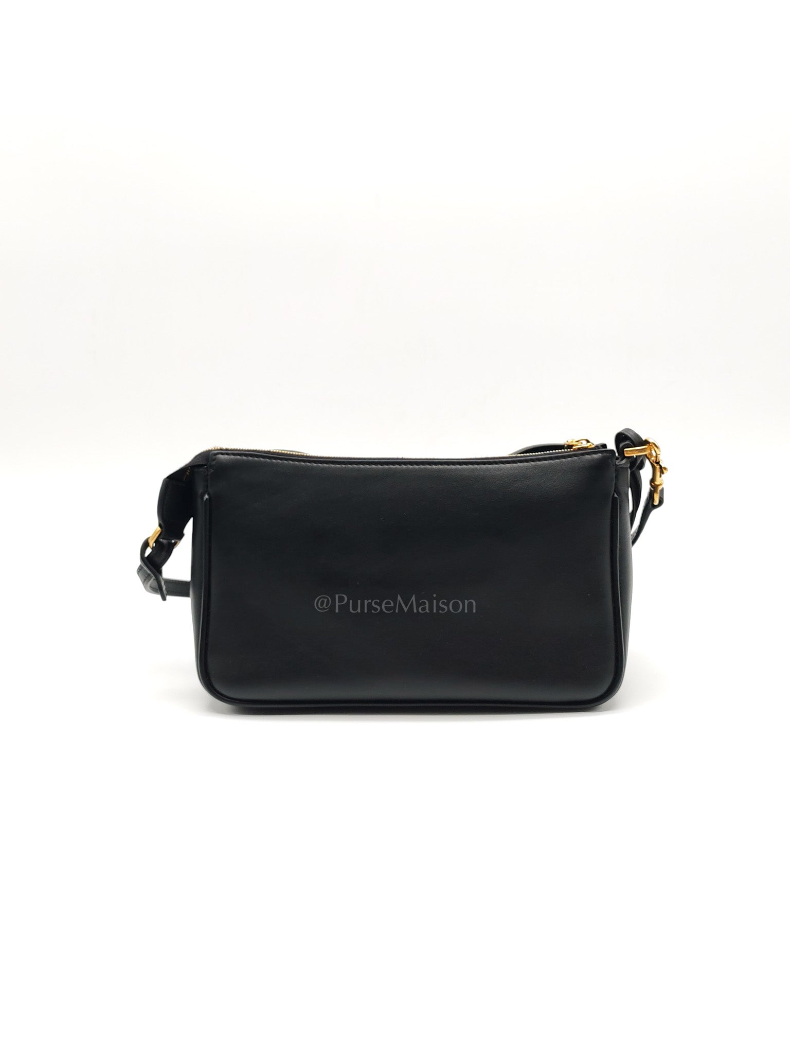 Rodeo Shoulder Bag in Black Calfskin Leather & Gold Hardware | Purse Maison Luxury Bags Shop