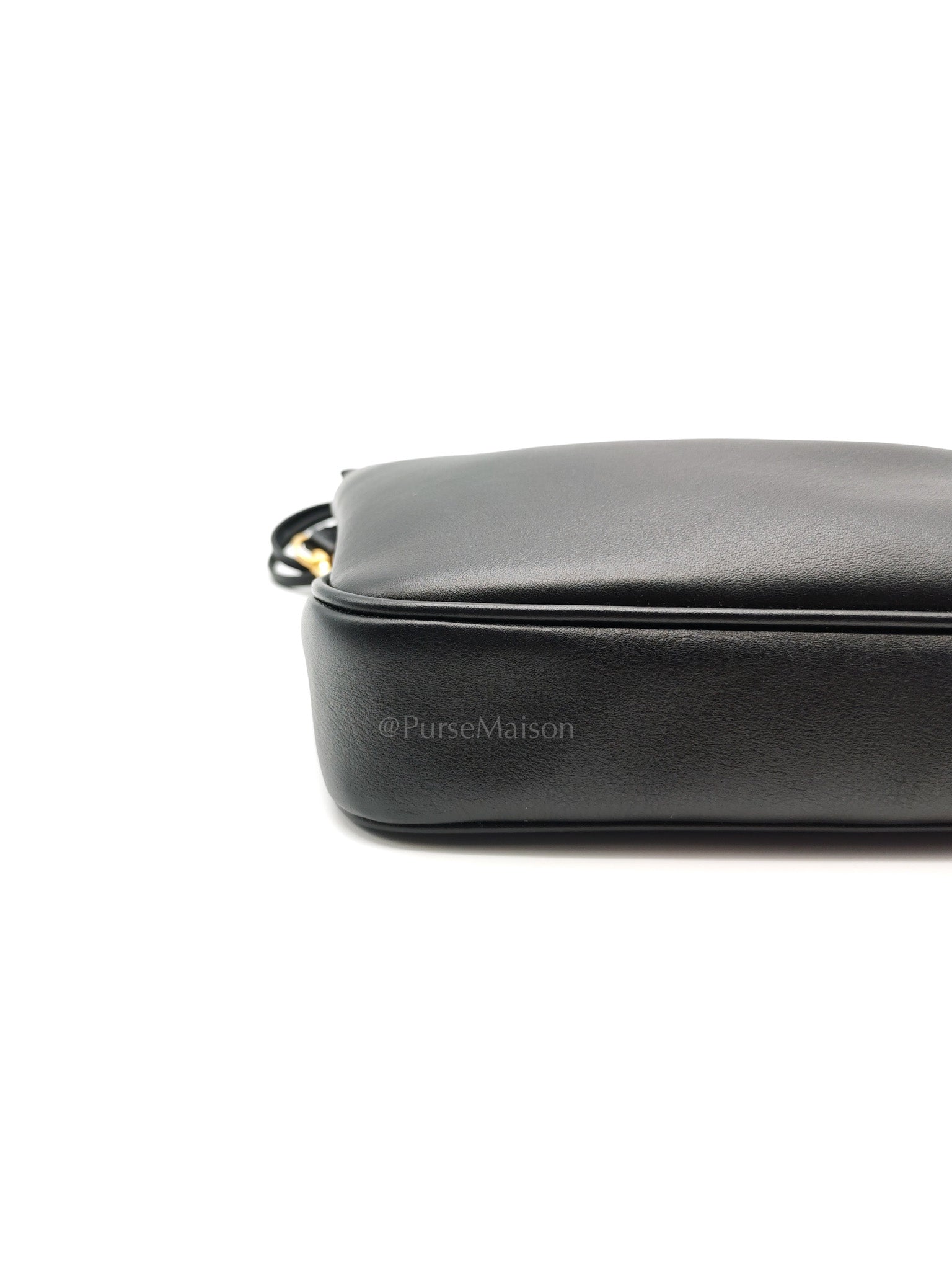 Rodeo Shoulder Bag in Black Calfskin Leather & Gold Hardware | Purse Maison Luxury Bags Shop