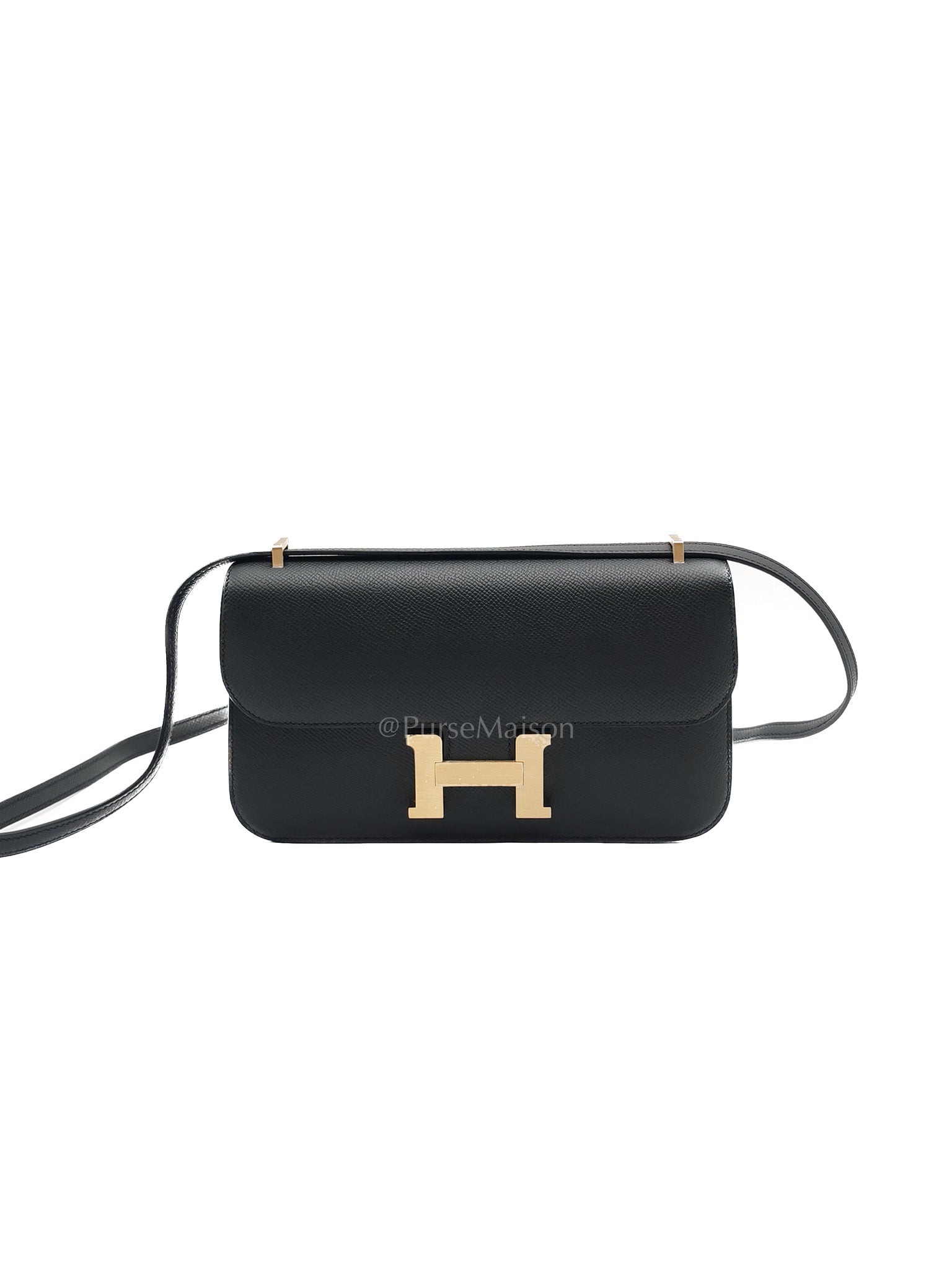 Constance Elan in Noir Epsom Leather Brushed Gold Hardware Stamp K(2025)