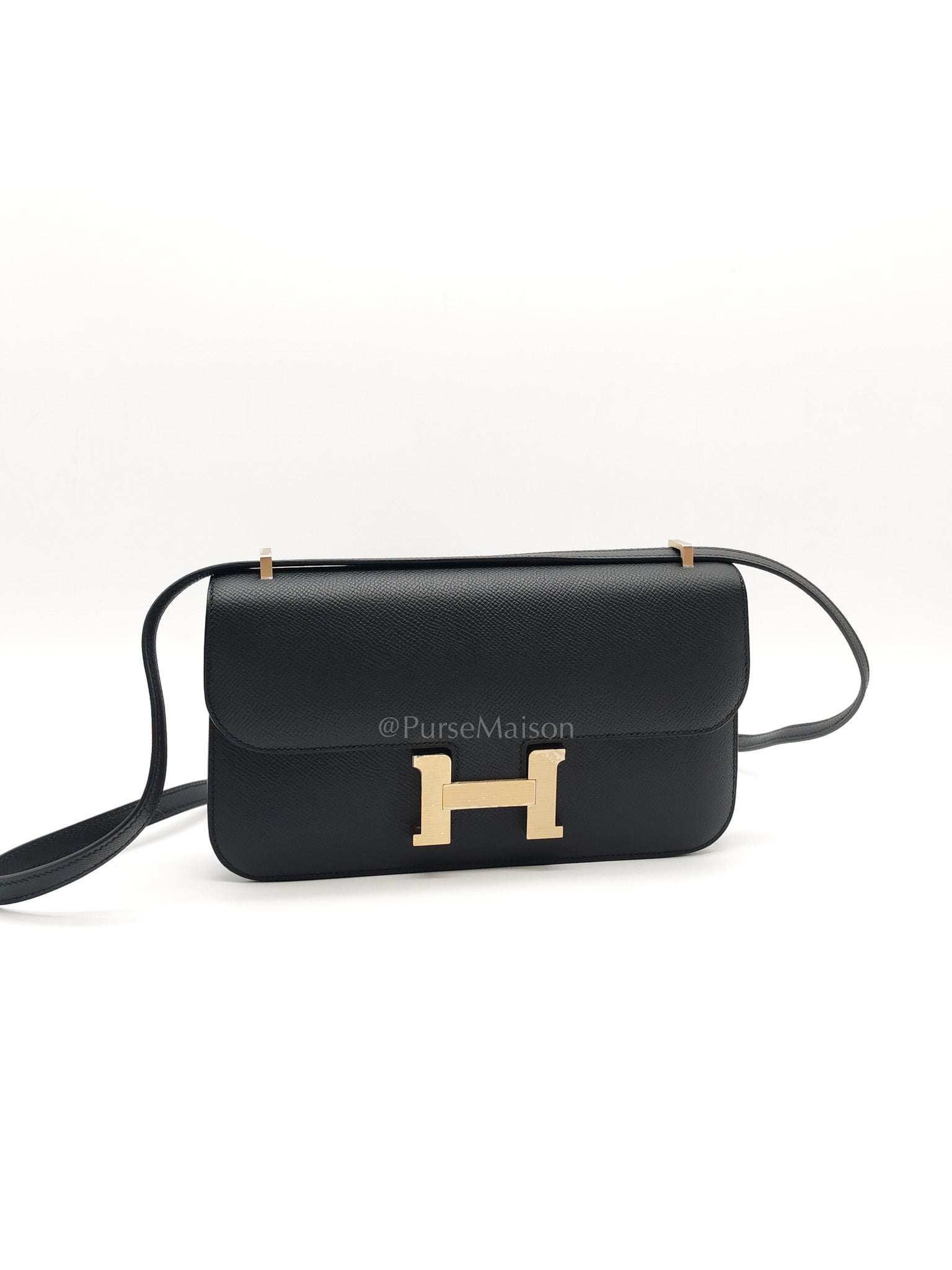 Constance Elan in Noir Epsom Leather Brushed Gold Hardware Stamp K(2025)