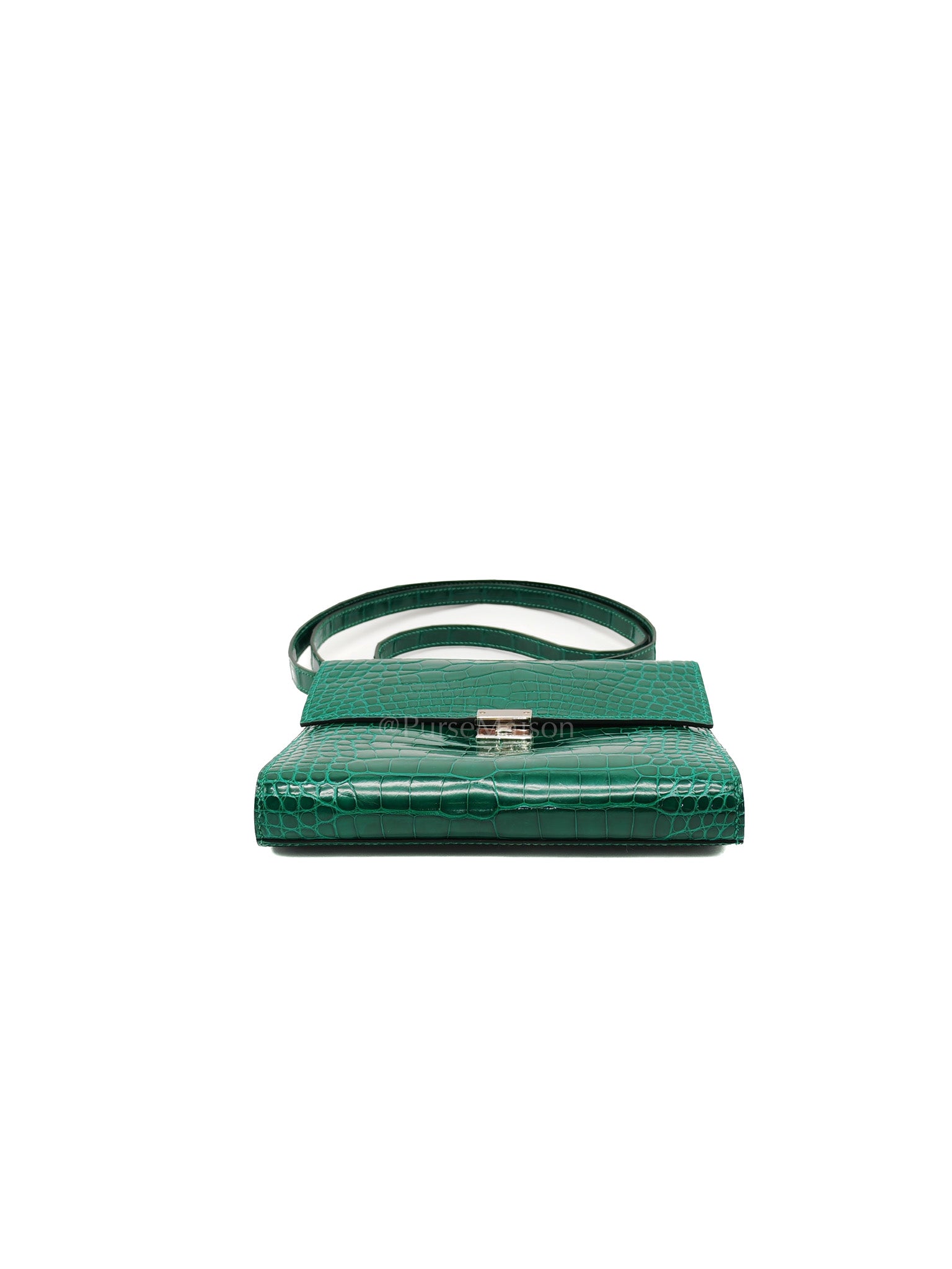 Clic 16 To Go in Green Shiny Alligator Palladium Hardware Stamp D(2019)