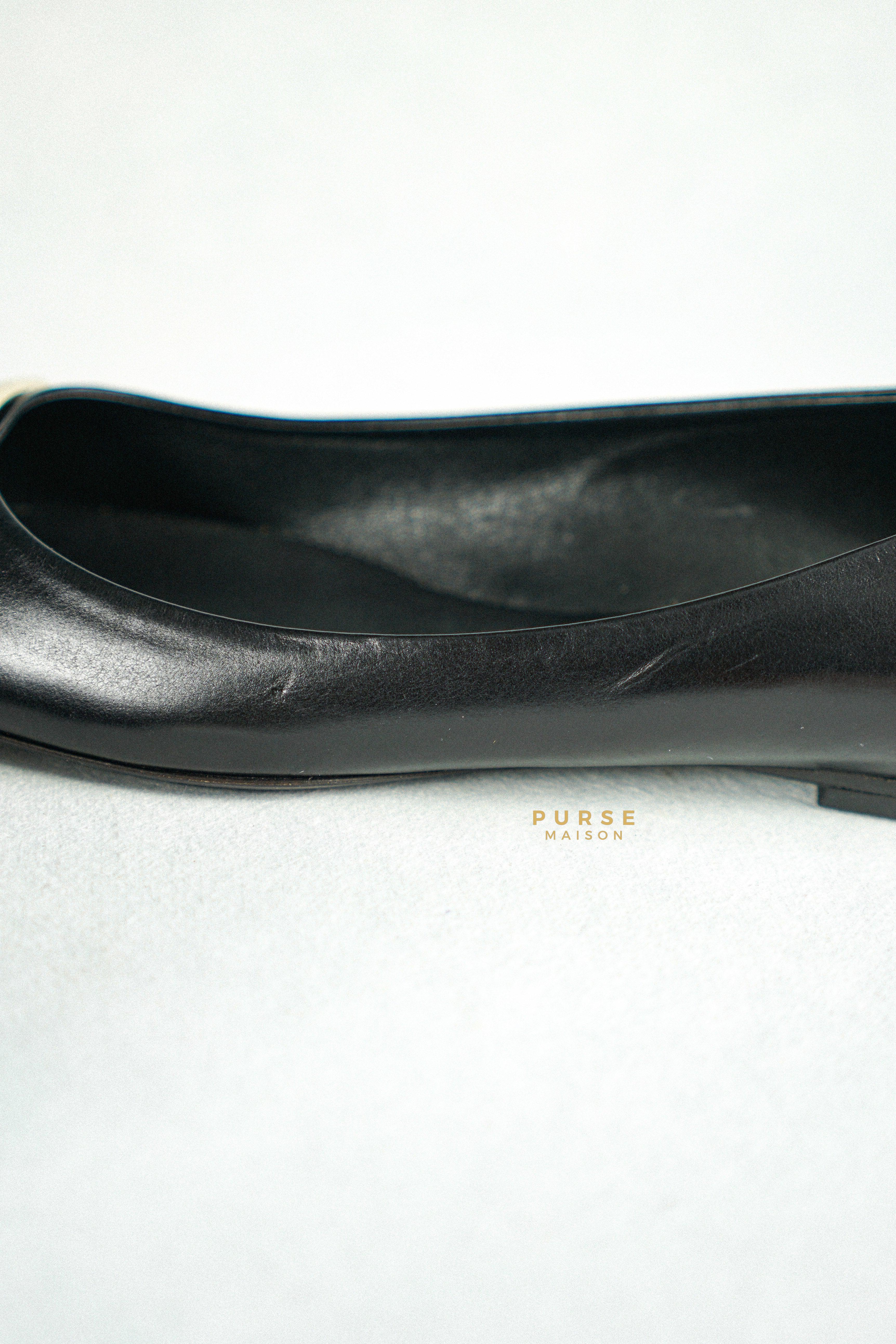 Roger Vivier Black Ballerine Belle Vivier Shoes Size 36.5