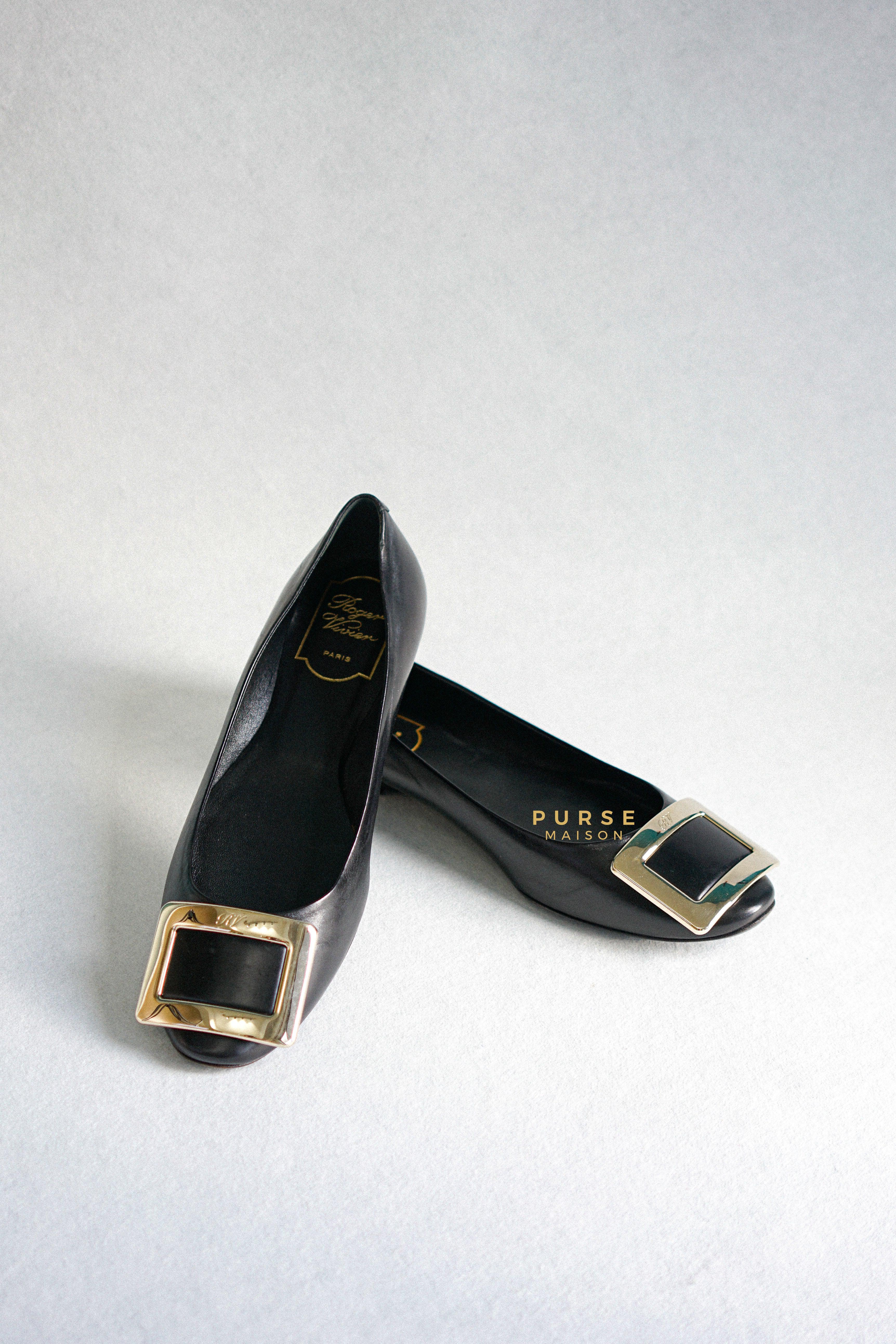 Roger Vivier Black Ballerine Belle Vivier Shoes Size 36.5 (24cm) | Purse Maison Luxury Bags Shop