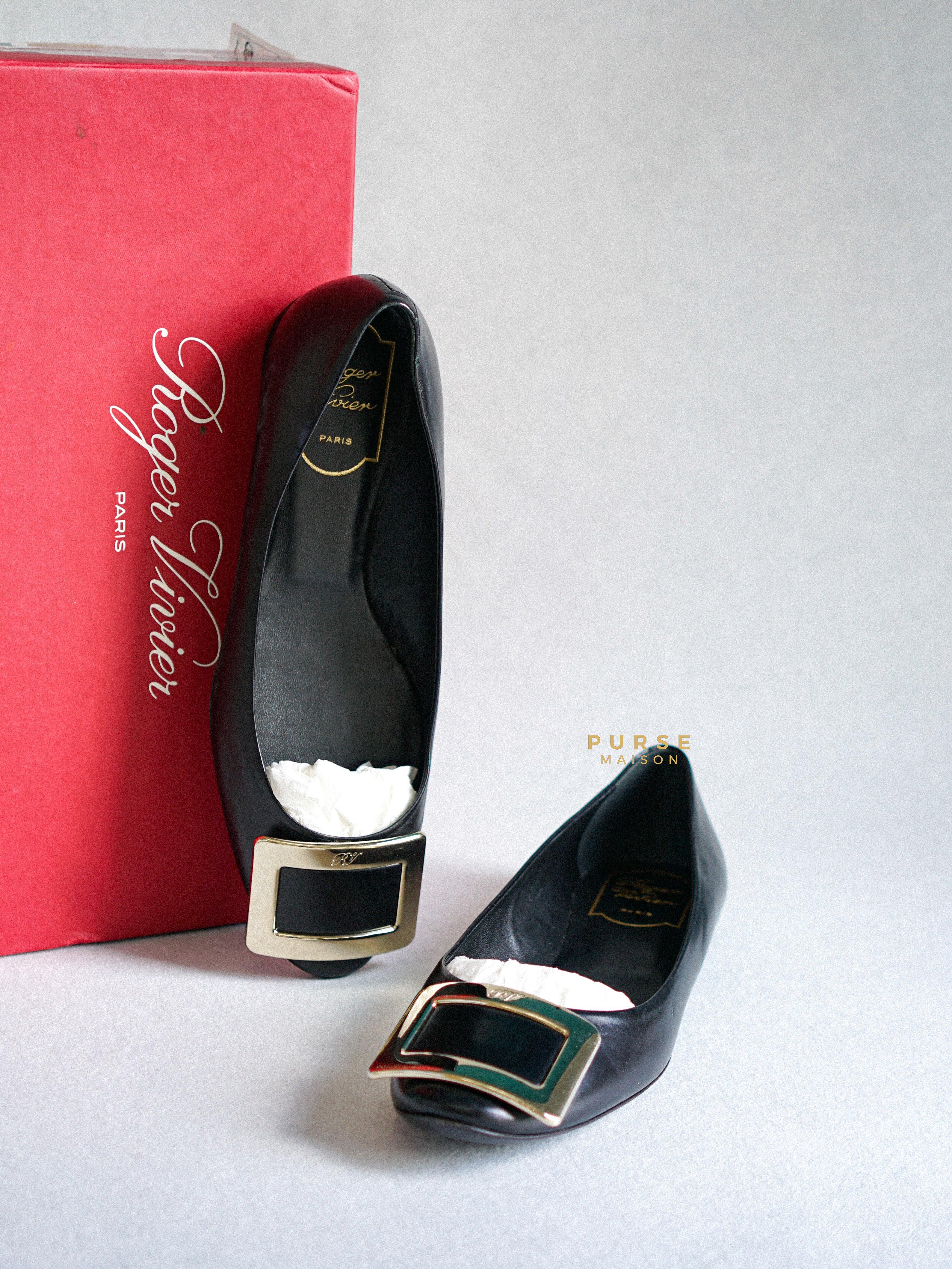 Roger Vivier Black Ballerine Belle Vivier Shoes Size 36.5 (24cm) | Purse Maison Luxury Bags Shop