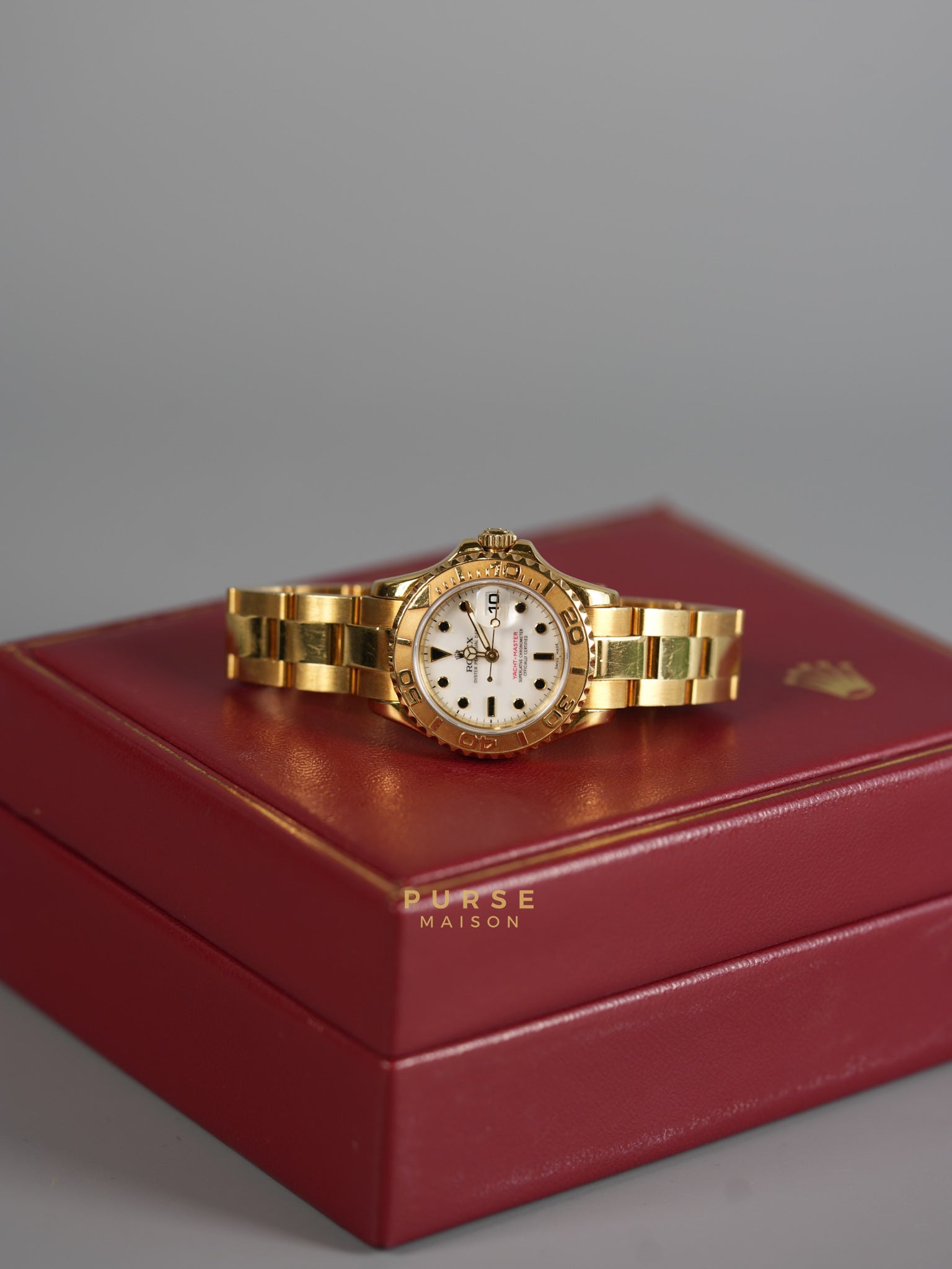 Rolex Yacht-Master Oyster Perpetual Date Women's 18k Yellow Gold Watch 26mm Ref 69628 | Purse Maison Luxury Bags Shop