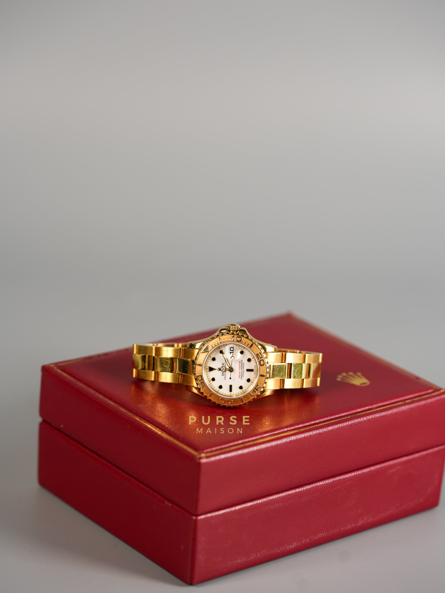 Rolex Yacht-Master Oyster Perpetual Date Women's 18k Yellow Gold Watch 26mm Ref 69628 | Purse Maison Luxury Bags Shop