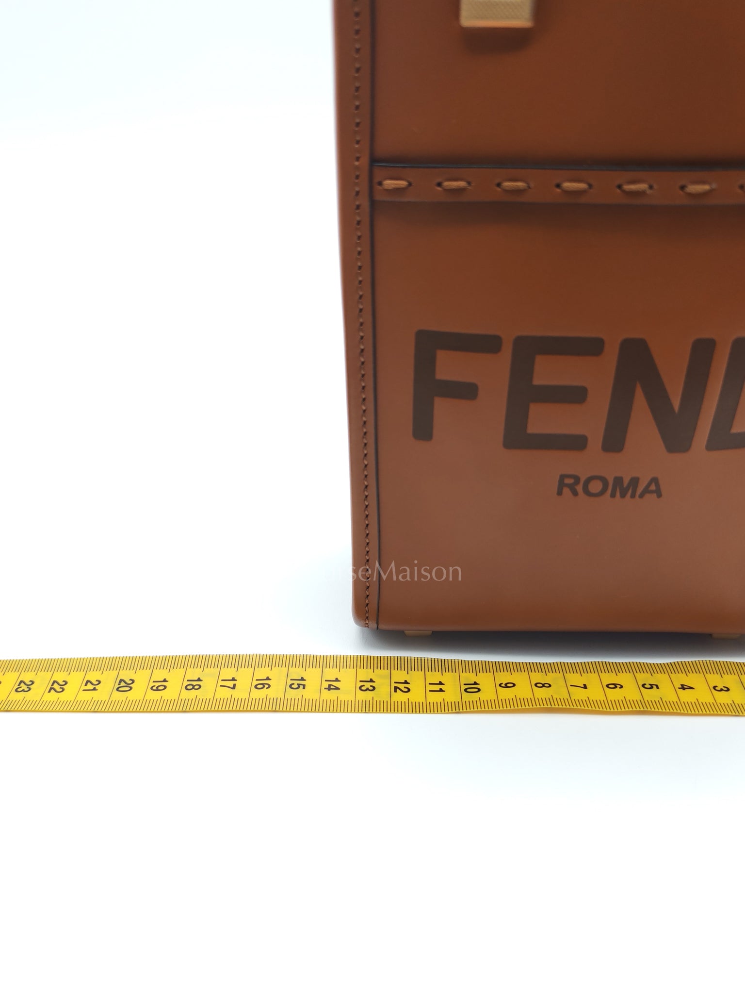 Roma Sunshine Mini Shopper Bag in Brown Calfskin Leather and Tortoise-Shell Handle | Purse Maison Luxury Bags Shop