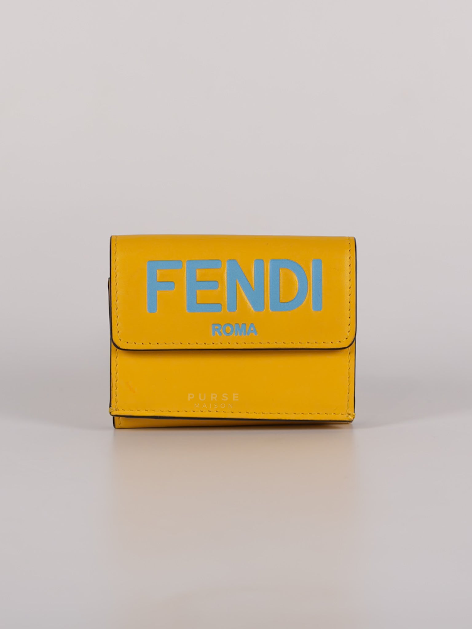 Roma Trifold Wallet in Yellow & Blue | Purse Maison Luxury Bags Shop