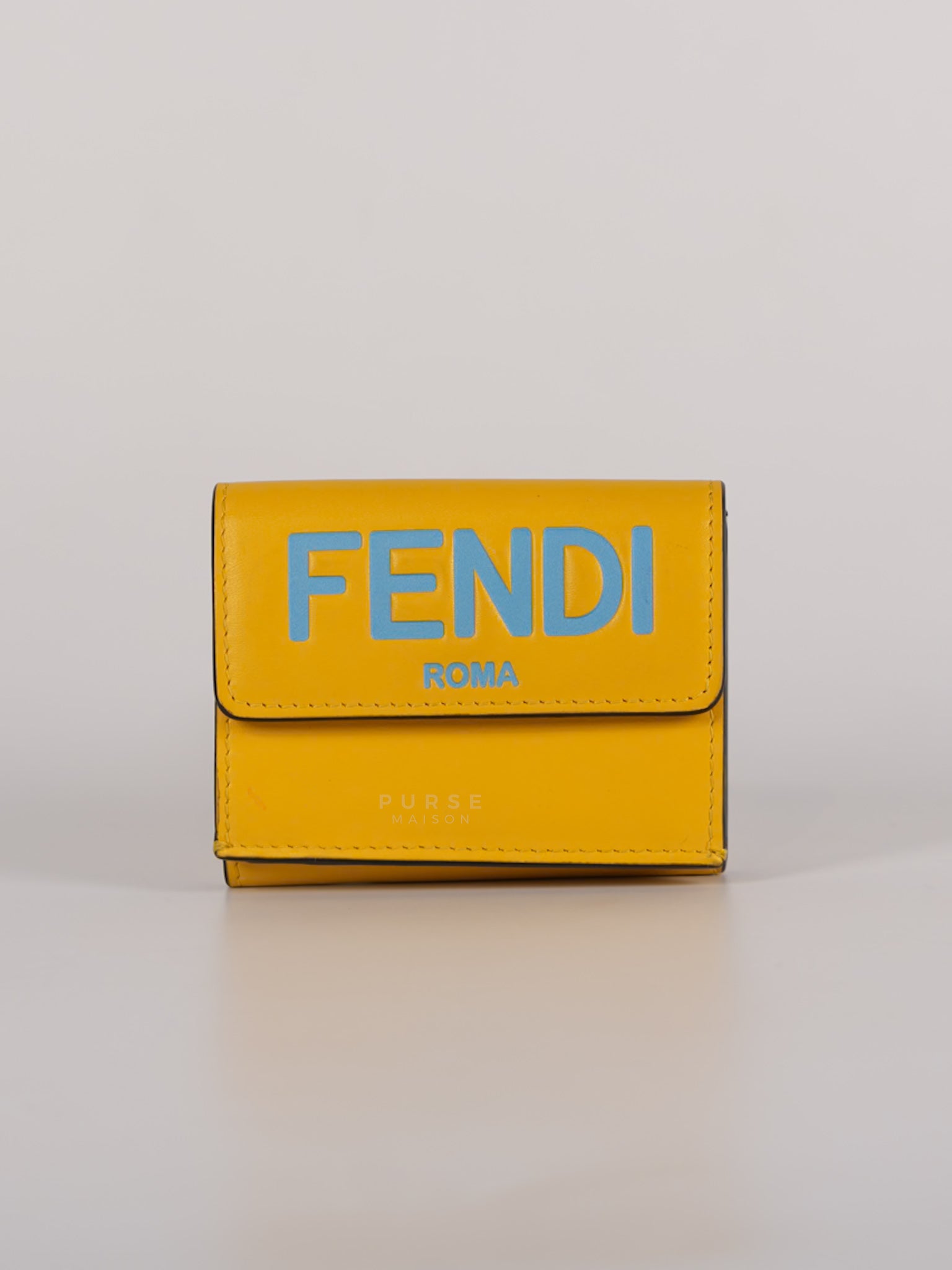 Roma Trifold Wallet in Yellow & Blue | Purse Maison Luxury Bags Shop